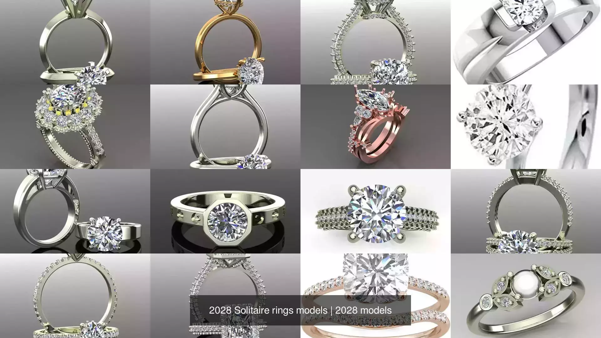 2028 Solitaire rings models 3D Model Collection_49