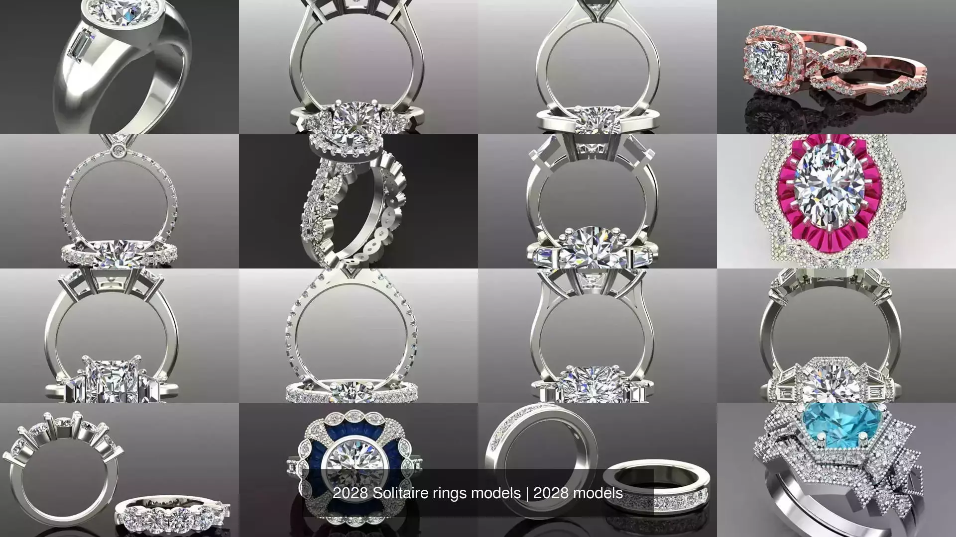 2028 Solitaire rings models 3D Model Collection_603