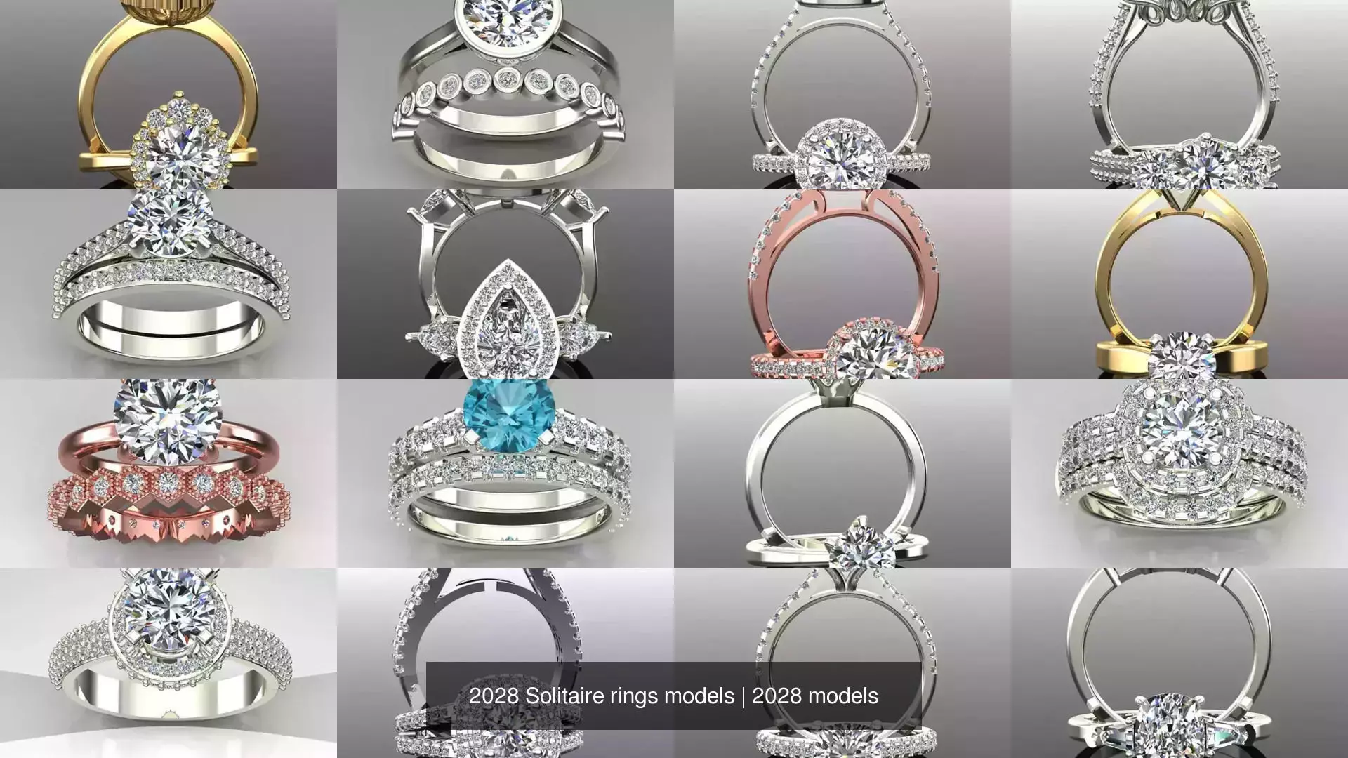 2028 Solitaire rings models 3D Model Collection_382