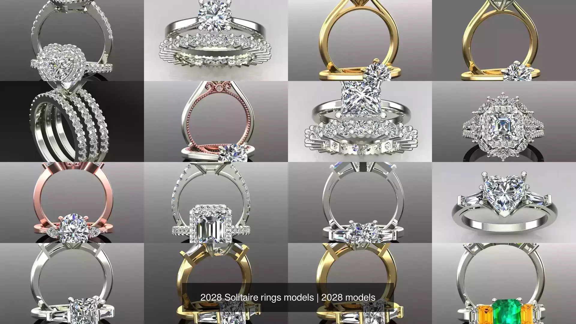 2028 Solitaire rings models 3D Model Collection_359