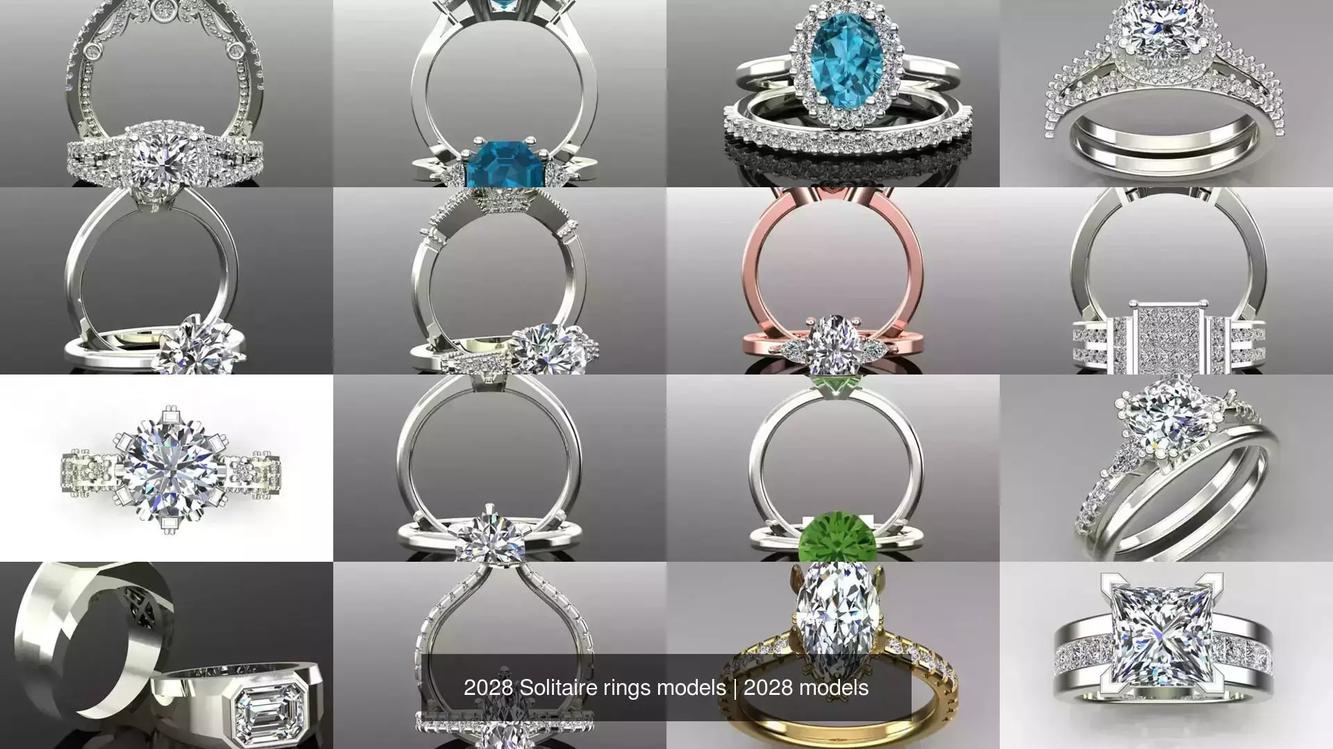 2028 Solitaire rings models 3D Model Collection_345