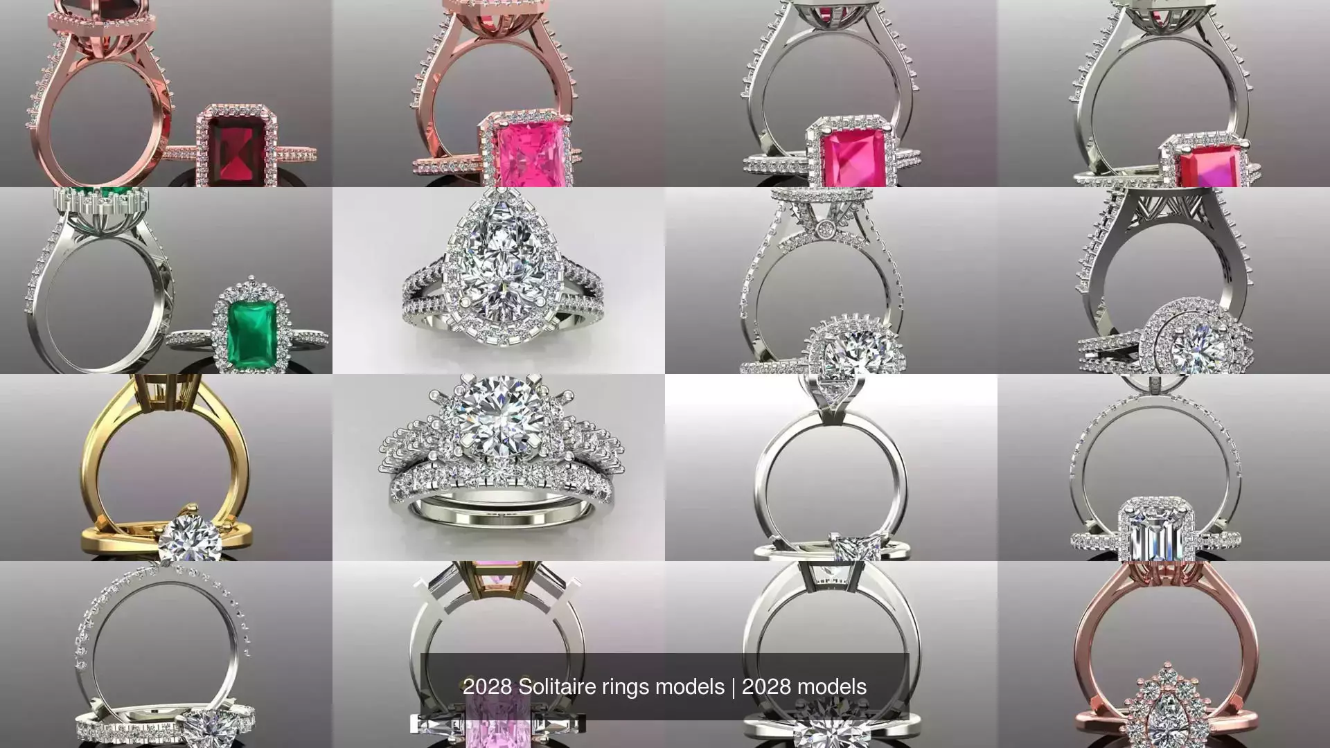 2028 Solitaire rings models 3D Model Collection_430