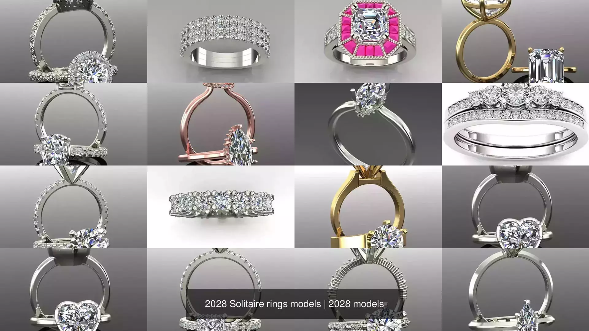 2028 Solitaire rings models 3D Model Collection_23