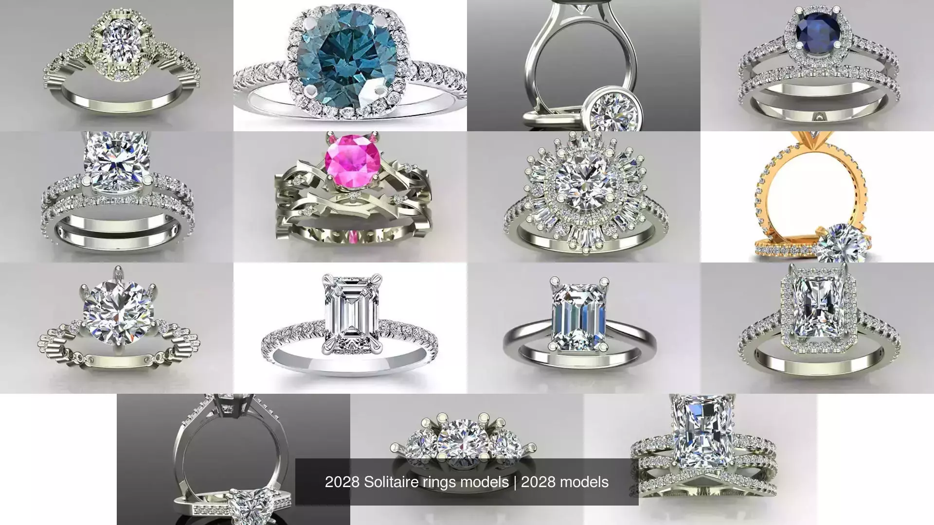 2028 Solitaire rings models 3D Model Collection_129