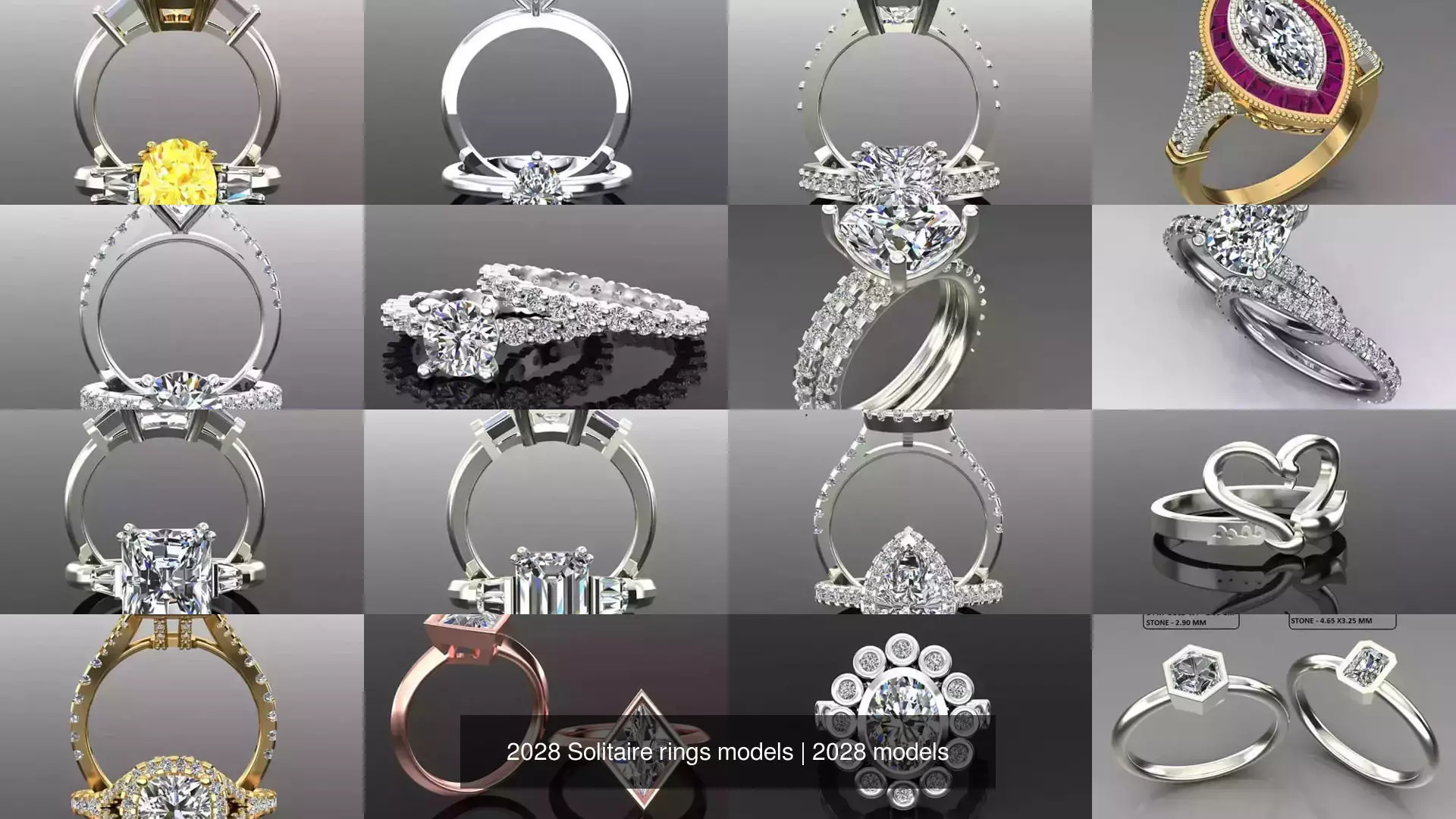 2028 Solitaire rings models 3D Model Collection_195