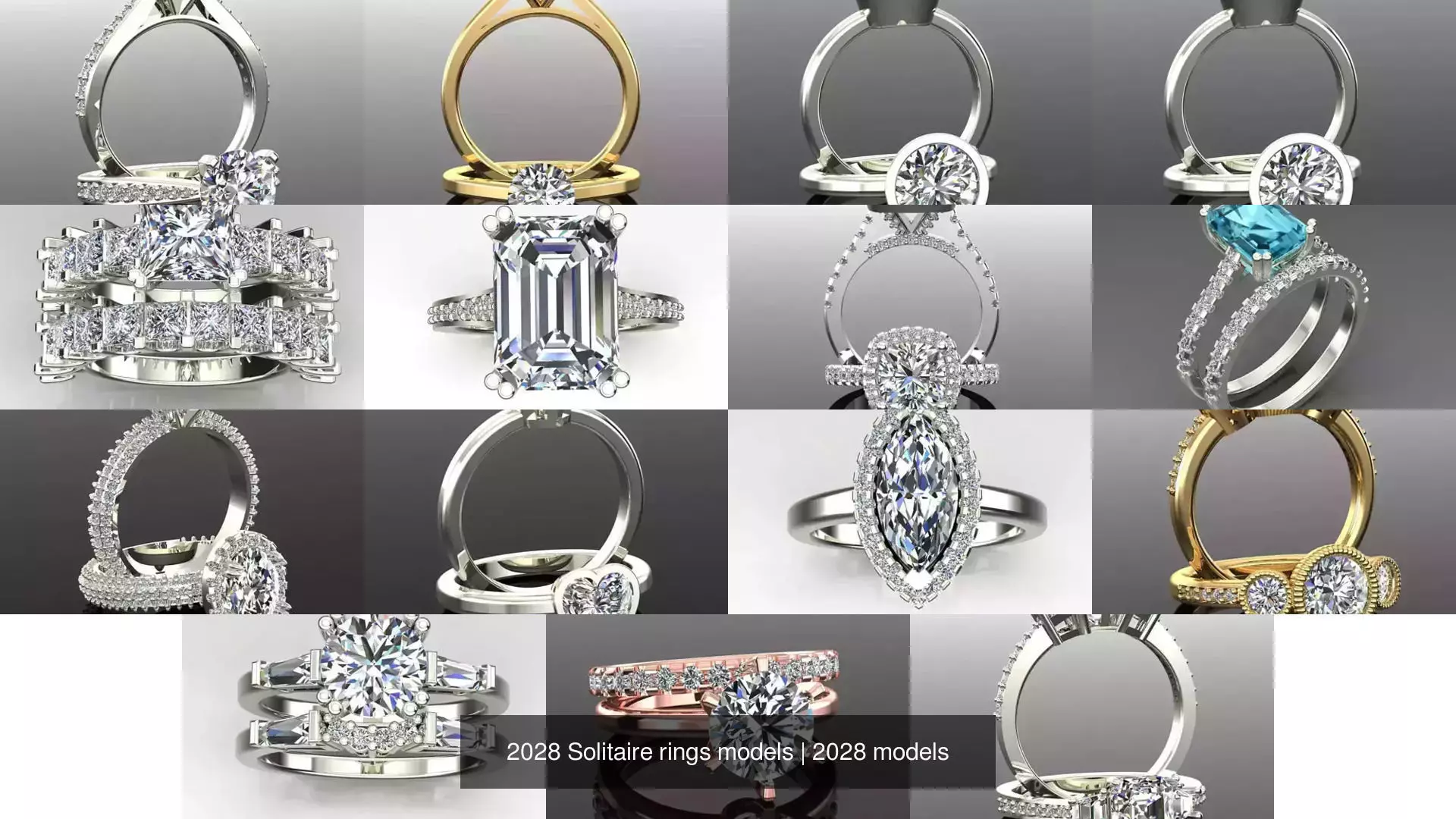 2028 Solitaire rings models 3D Model Collection_352