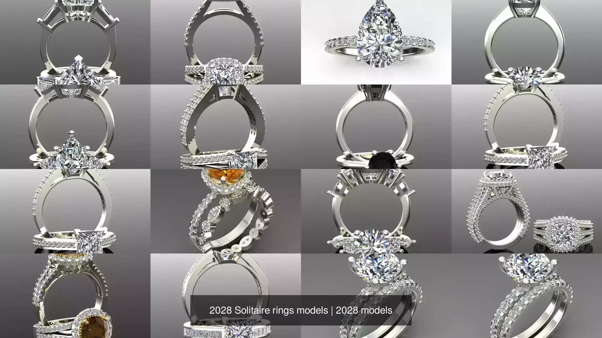 2028 Solitaire rings models 3D Model Collection_291