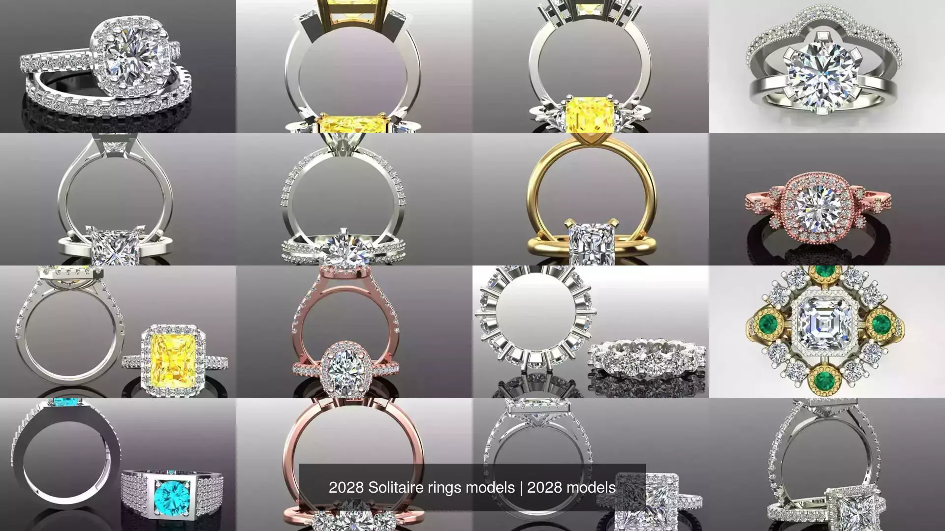 2028 Solitaire rings models 3D Model Collection_583