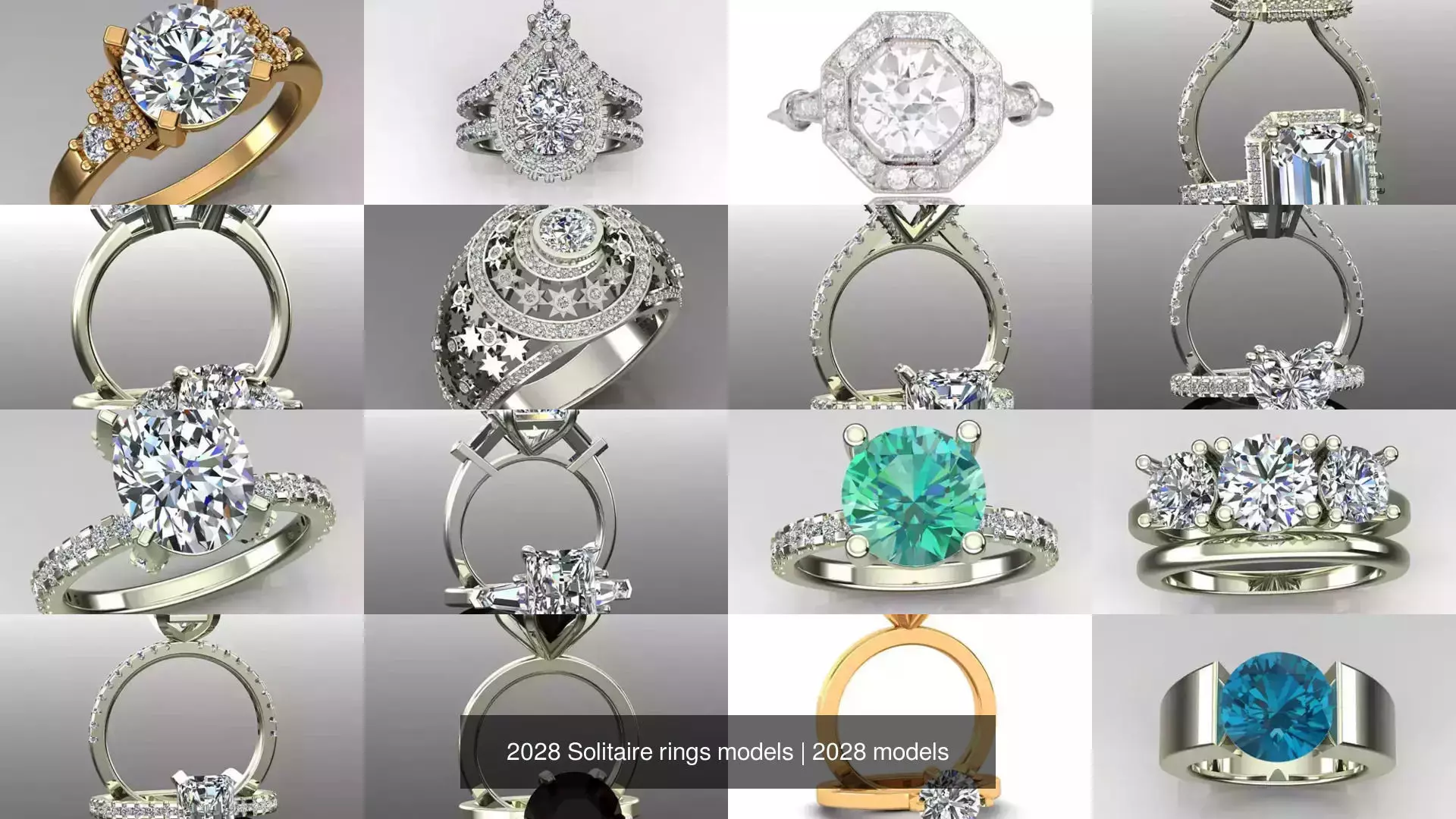 2028 Solitaire rings models 3D Model Collection_41