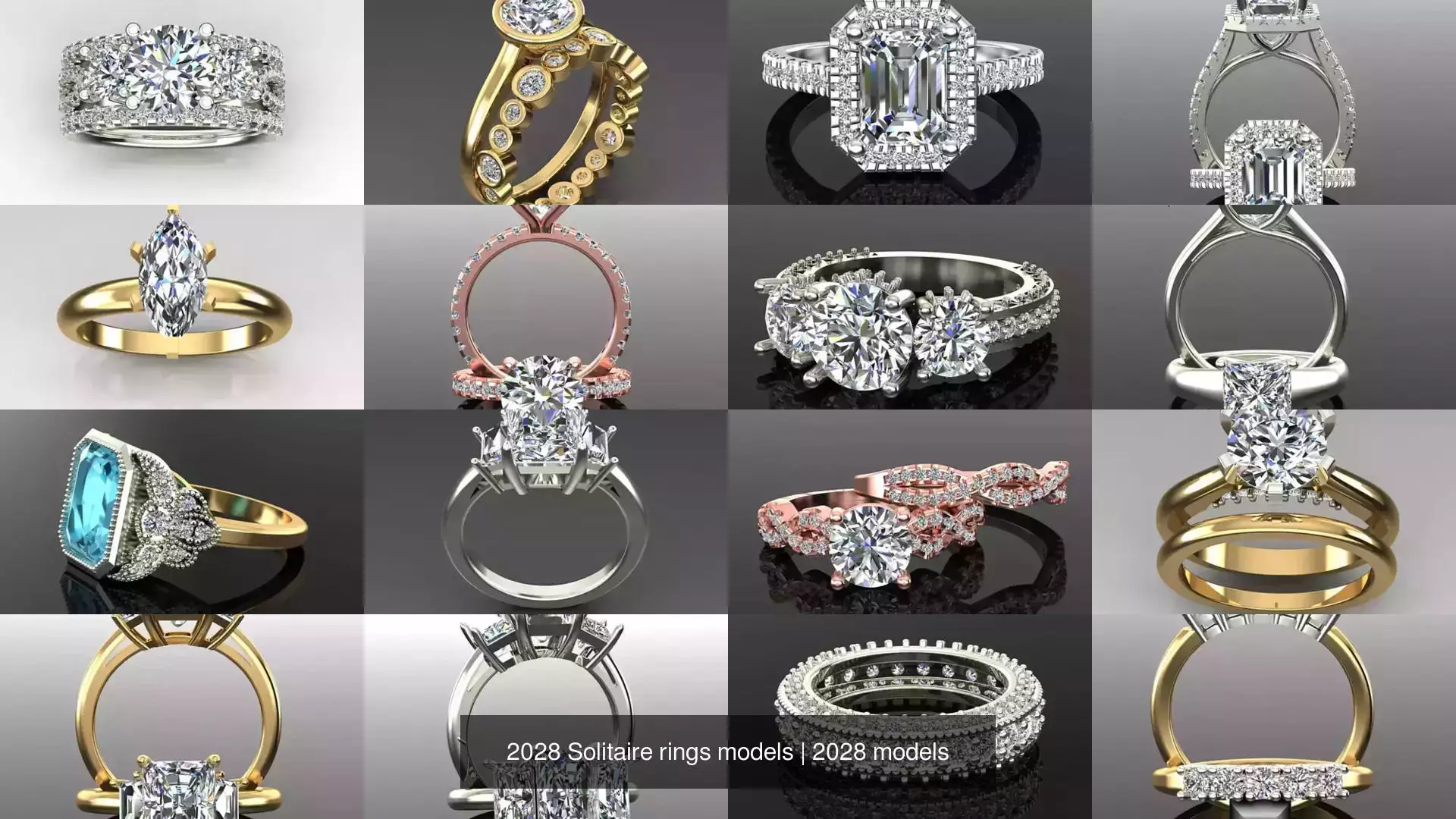 2028 Solitaire rings models 3D Model Collection_577