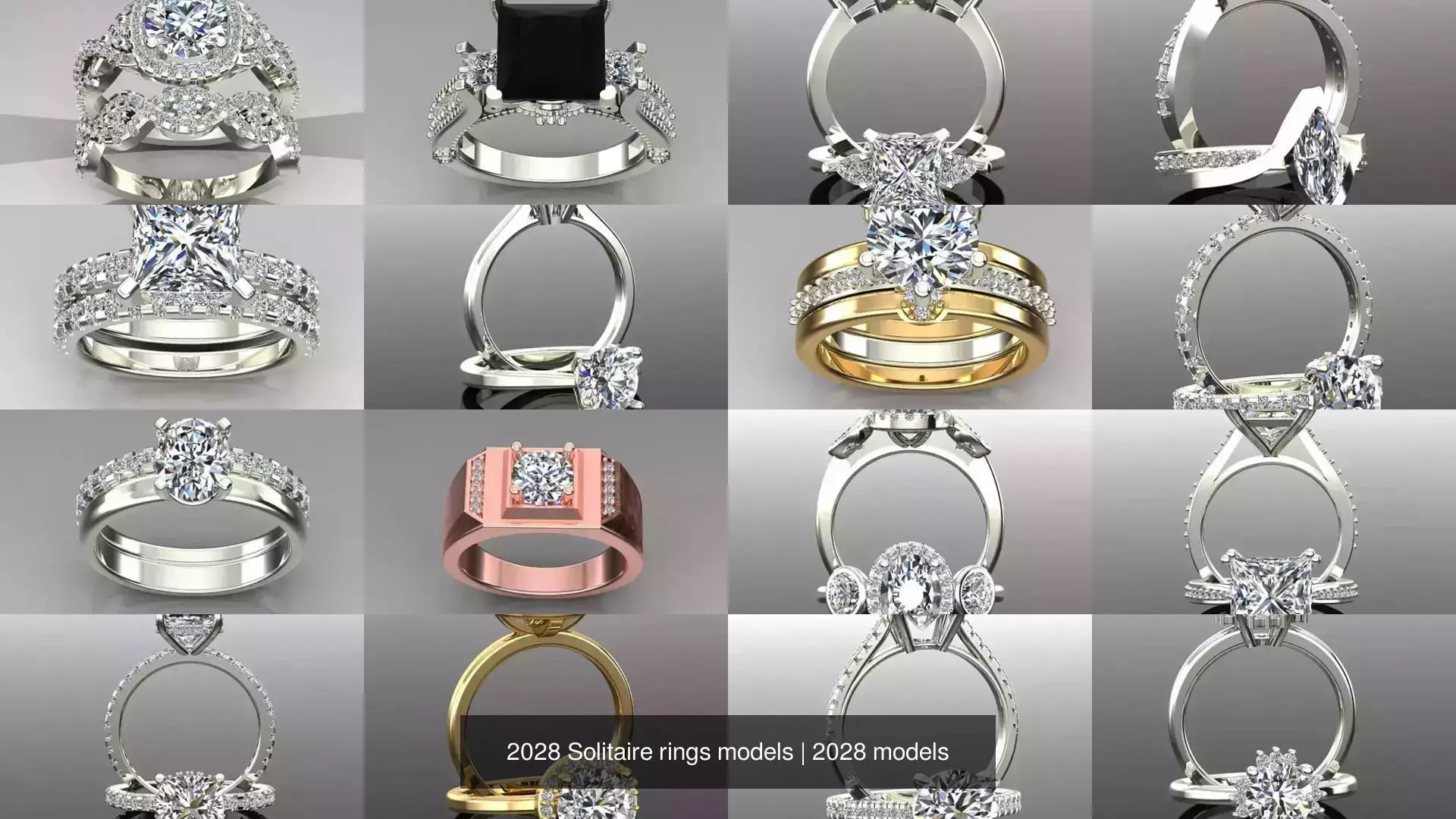 2028 Solitaire rings models 3D Model Collection_387