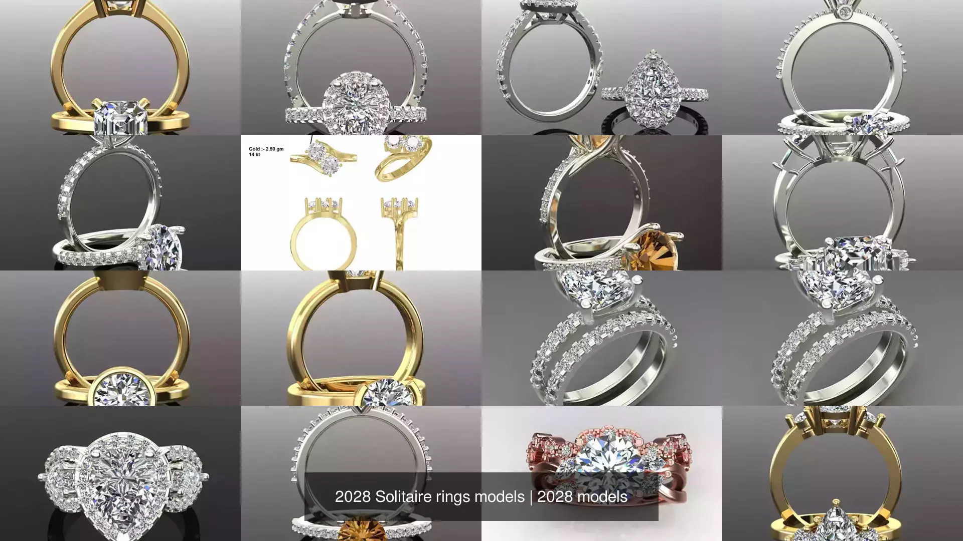 2028 Solitaire rings models 3D Model Collection_259