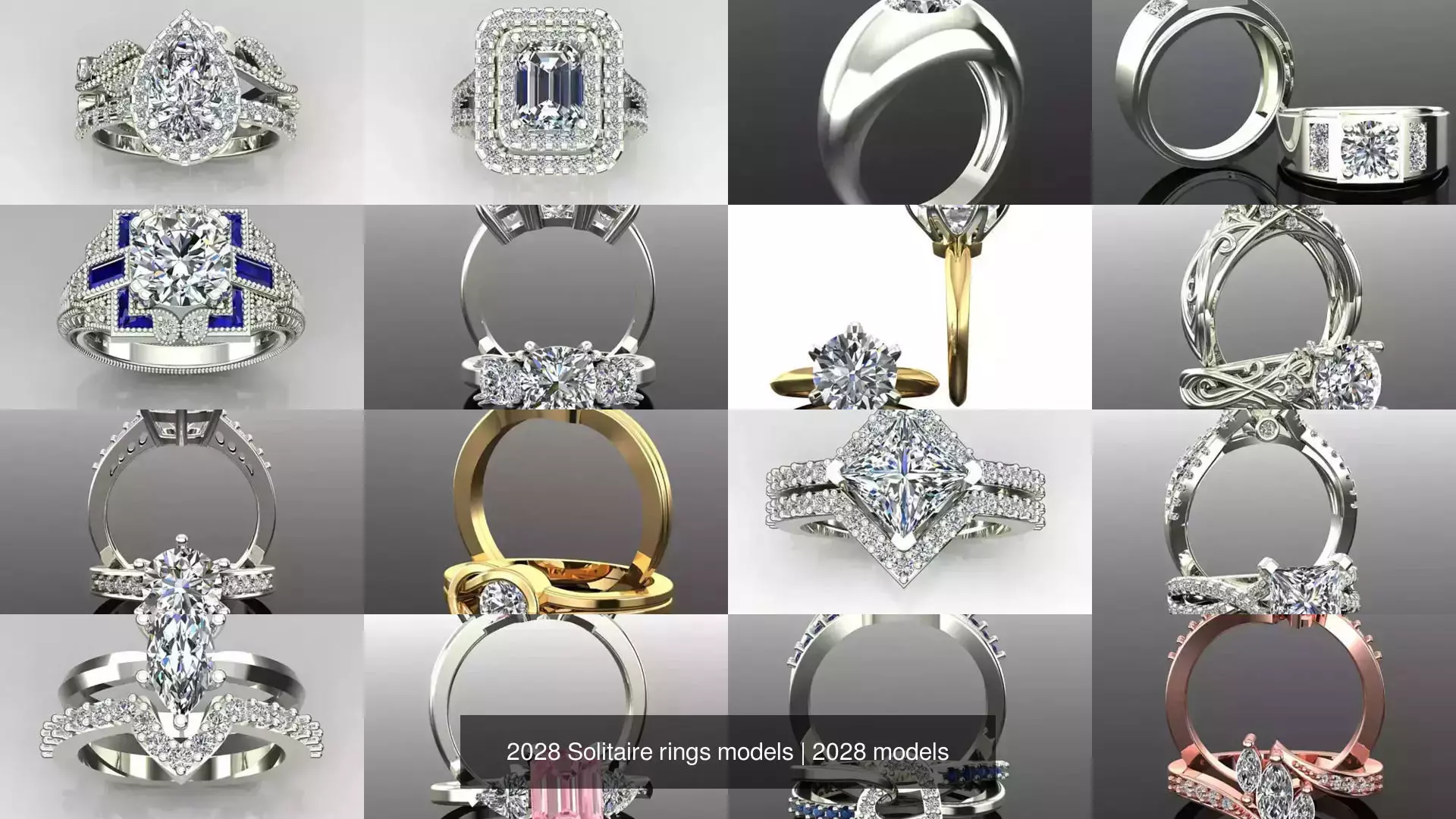 2028 Solitaire rings models 3D Model Collection_372