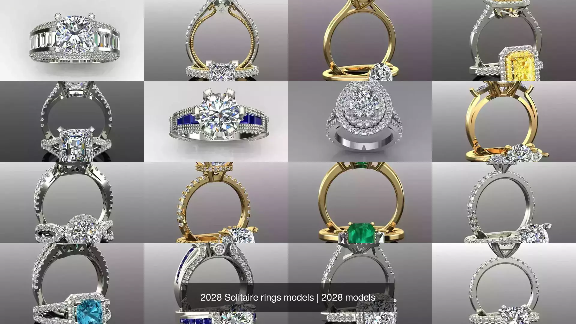 2028 Solitaire rings models 3D Model Collection_400