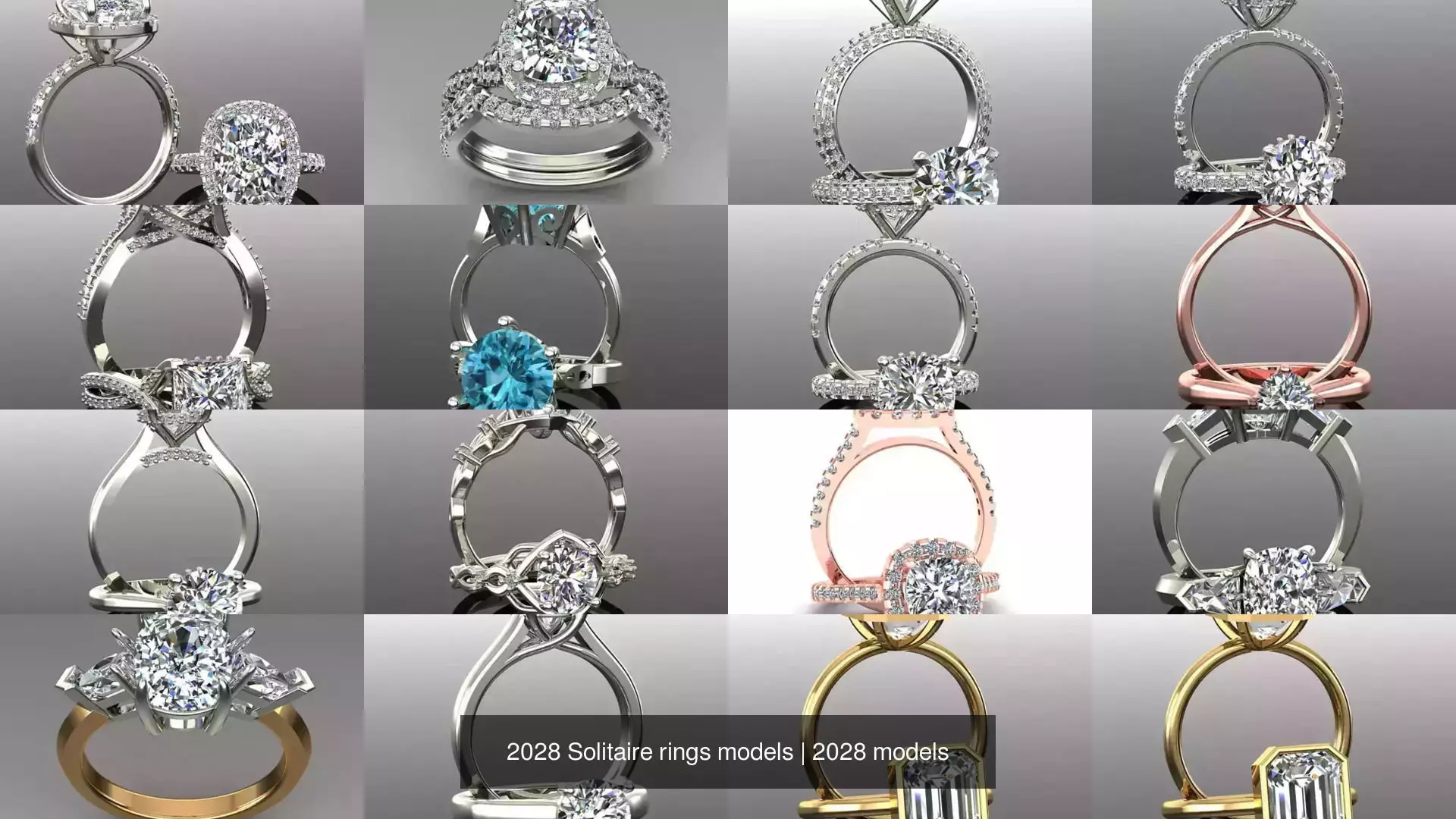 2028 Solitaire rings models 3D Model Collection_449