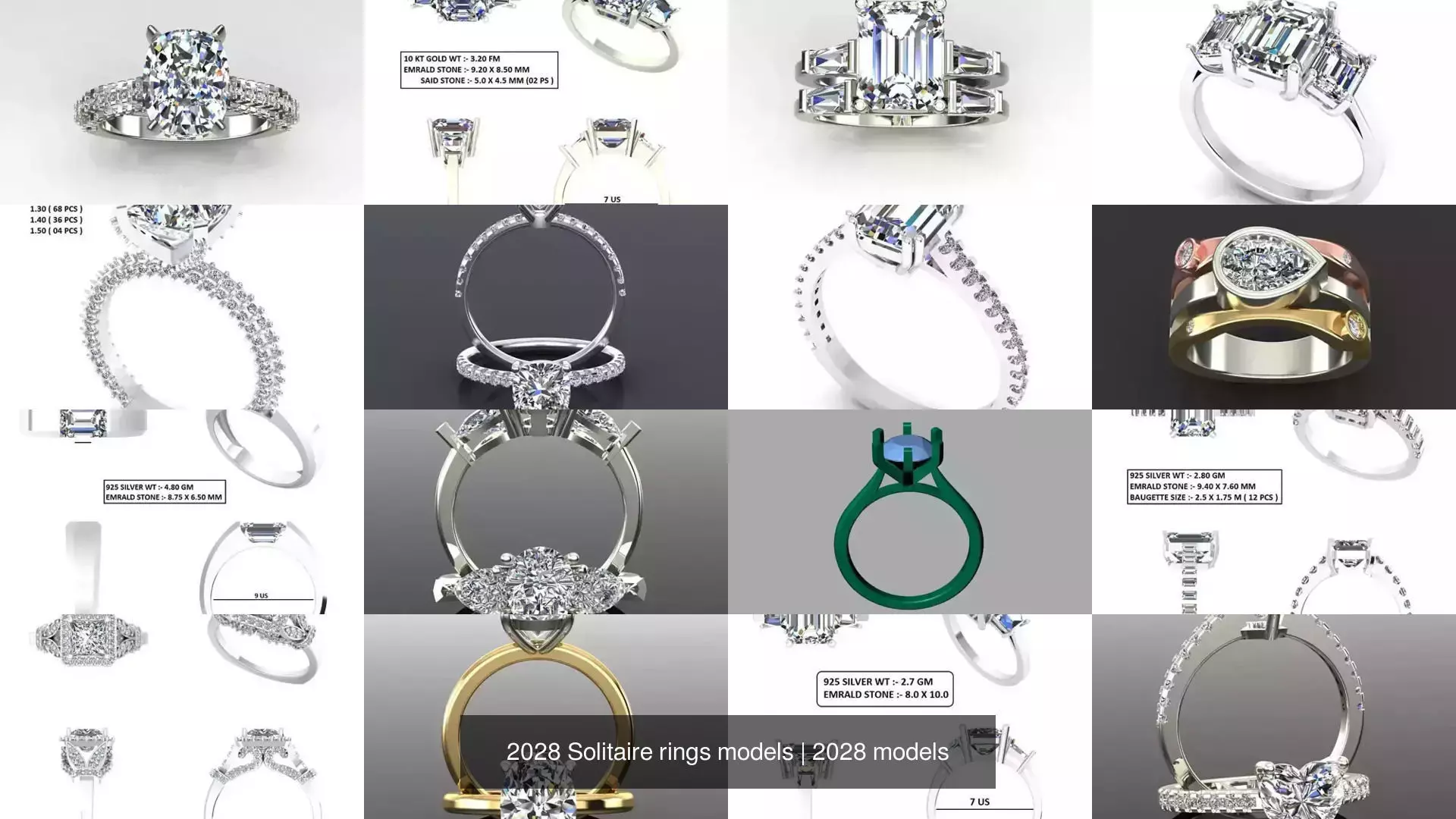 2028 Solitaire rings models 3D Model Collection_479