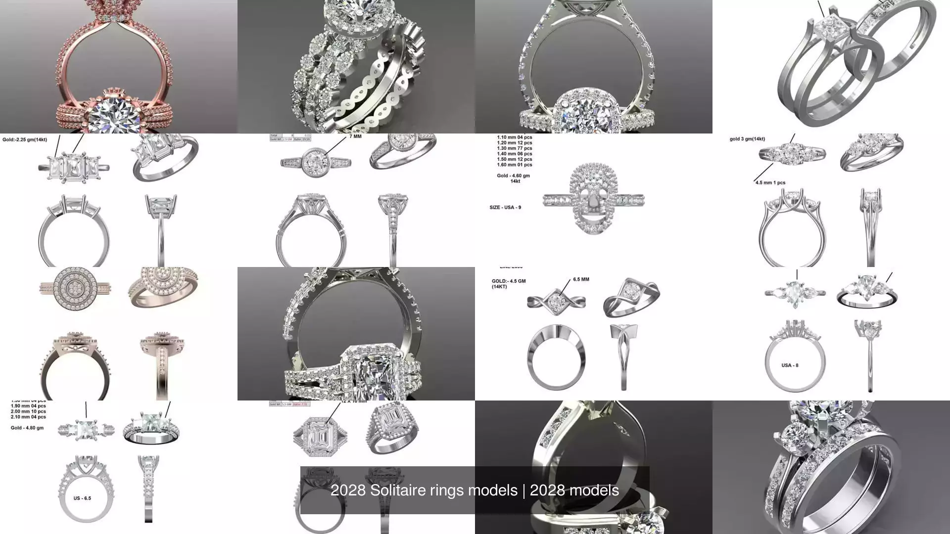2028 Solitaire rings models 3D Model Collection_229
