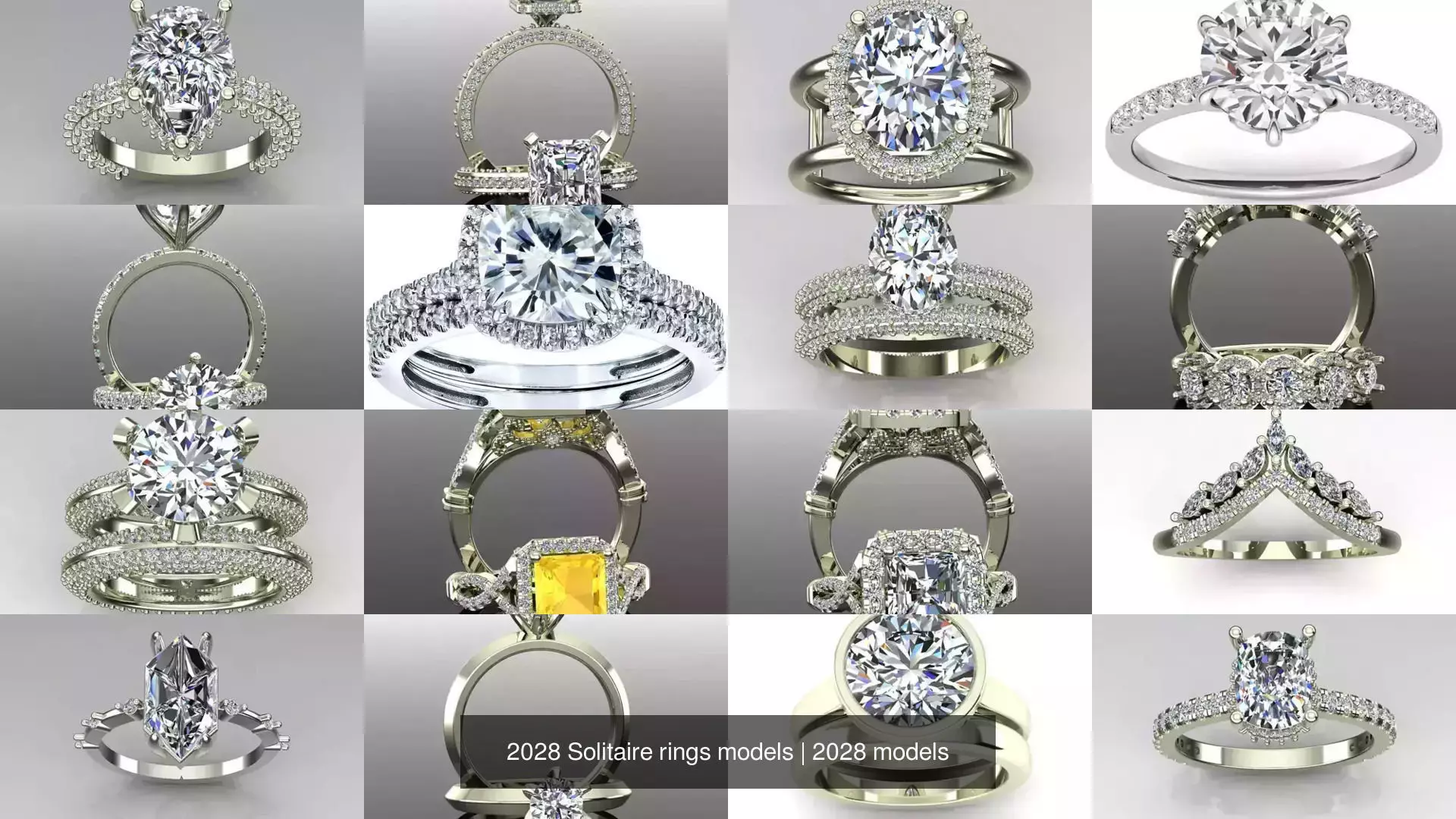2028 Solitaire rings models 3D Model Collection_136