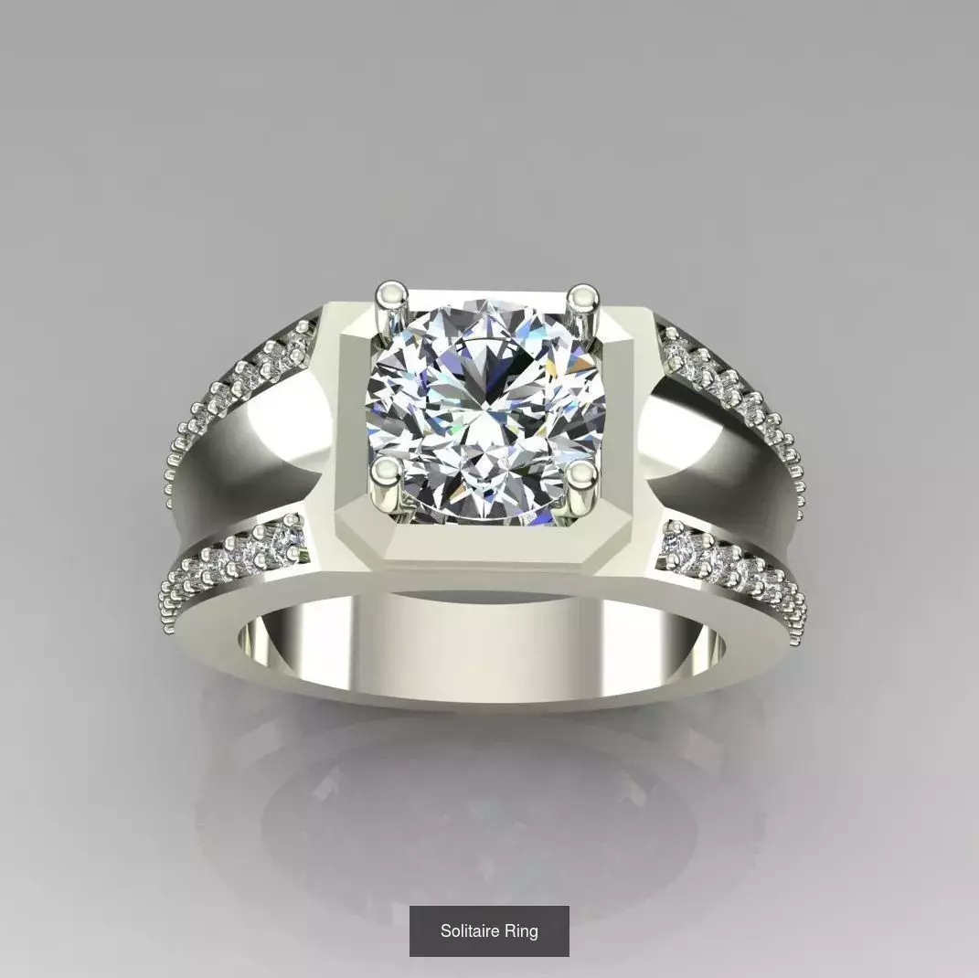 2028 Solitaire rings models 3D Model Collection_406