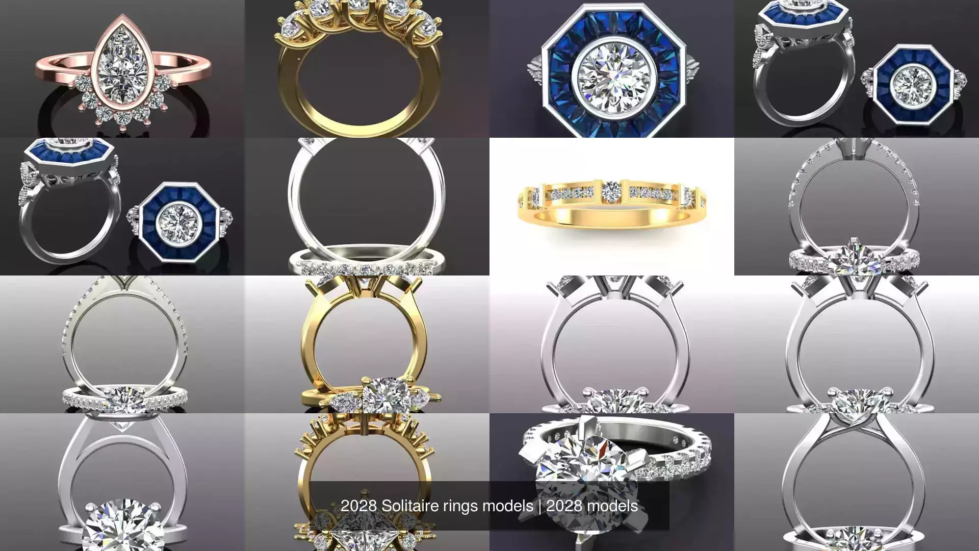 2028 Solitaire rings models 3D Model Collection_542