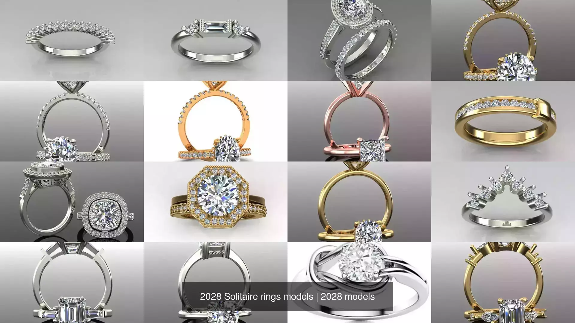 2028 Solitaire rings models 3D Model Collection_20