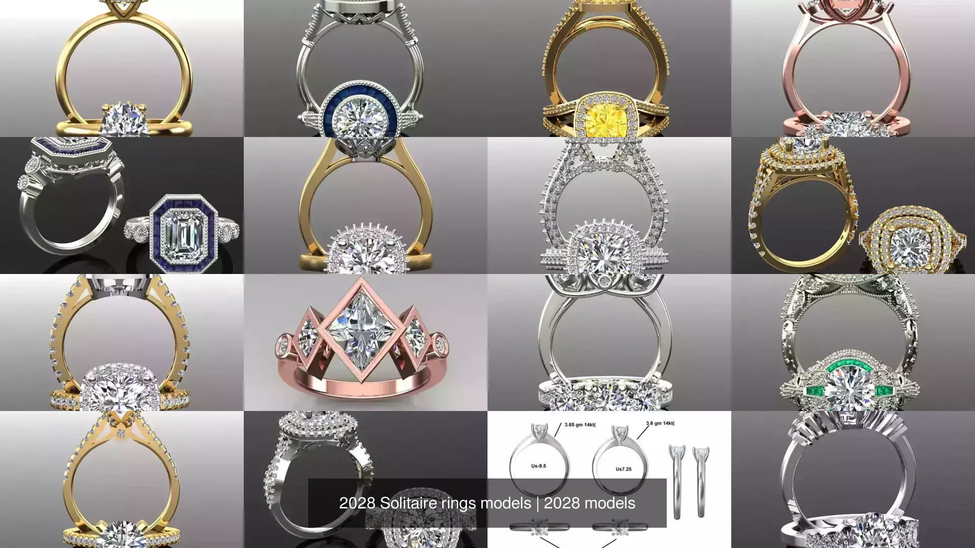 2028 Solitaire rings models 3D Model Collection_272