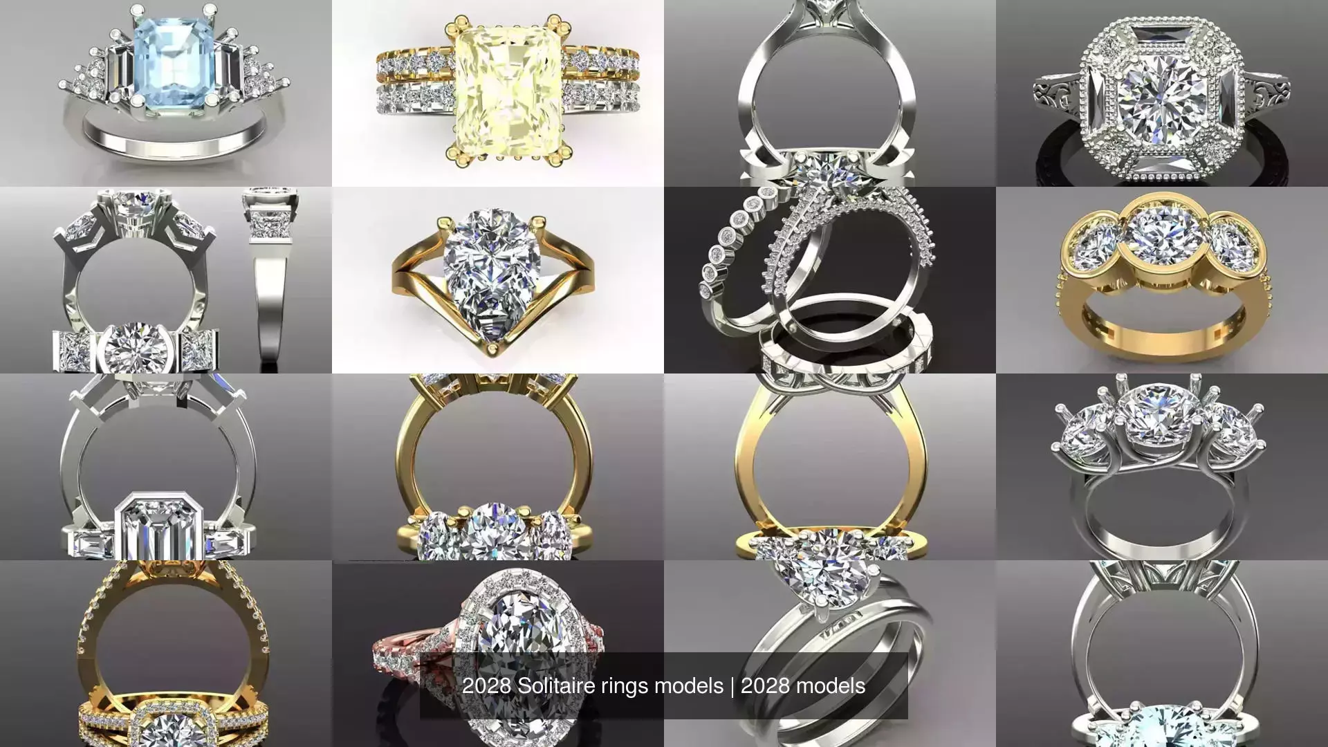 2028 Solitaire rings models 3D Model Collection_235