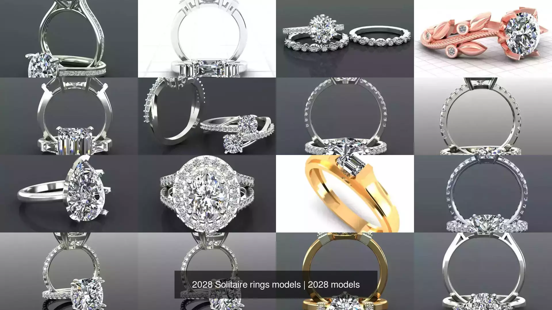 2028 Solitaire rings models 3D Model Collection_508