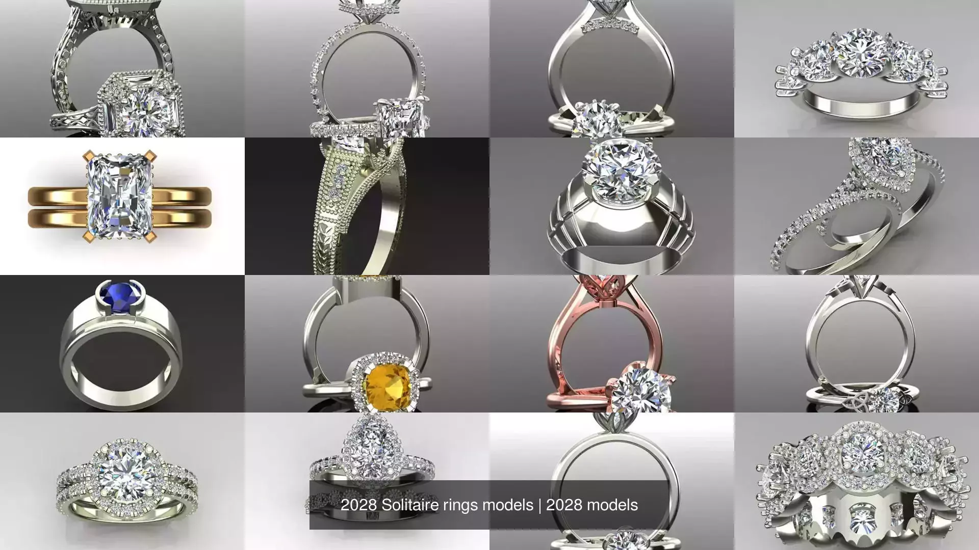 2028 Solitaire rings models 3D Model Collection_55