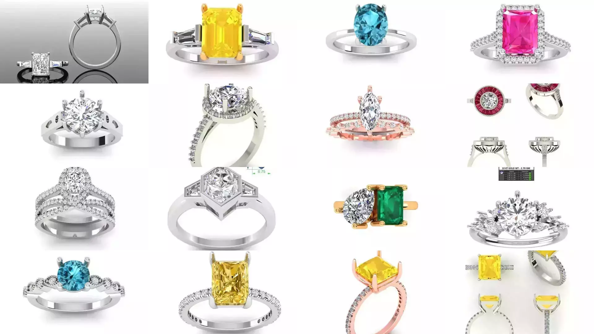 2028 Solitaire rings models 3D Model Collection_118