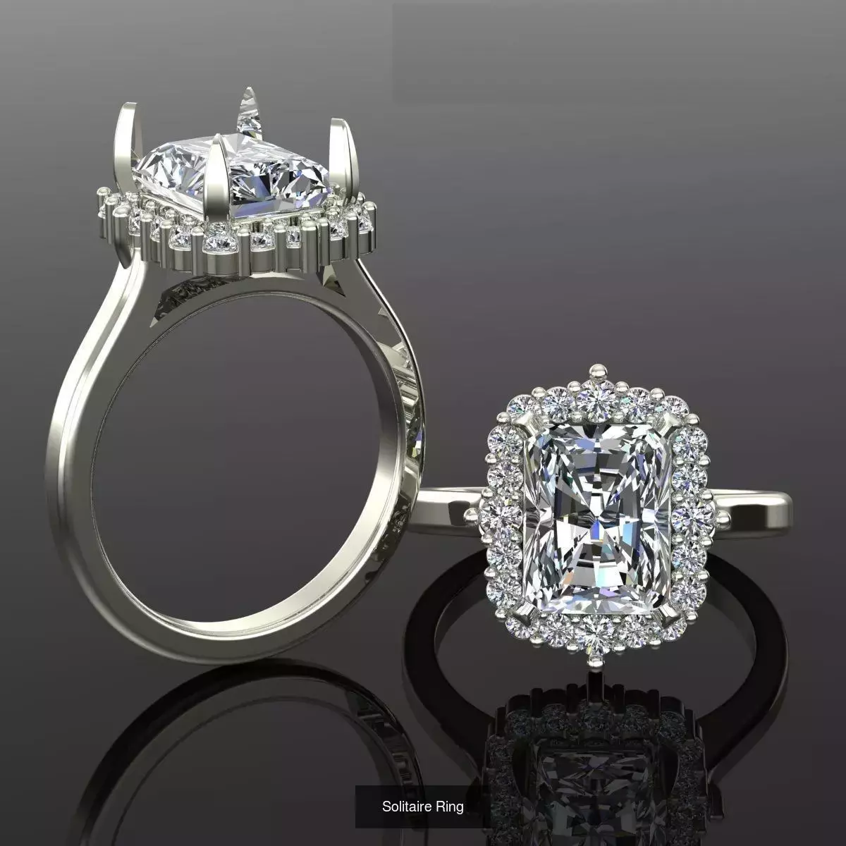 2028 Solitaire rings models 3D Model Collection_366