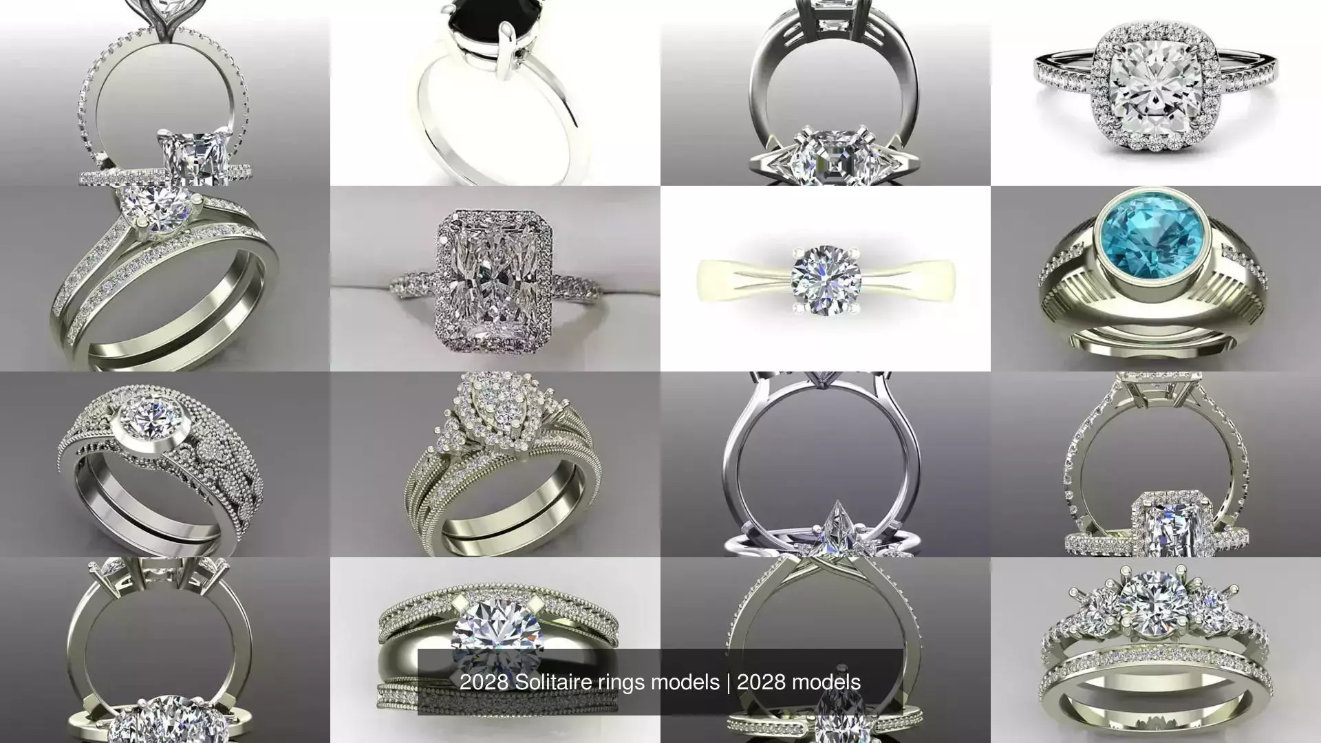 2028 Solitaire rings models 3D Model Collection_96