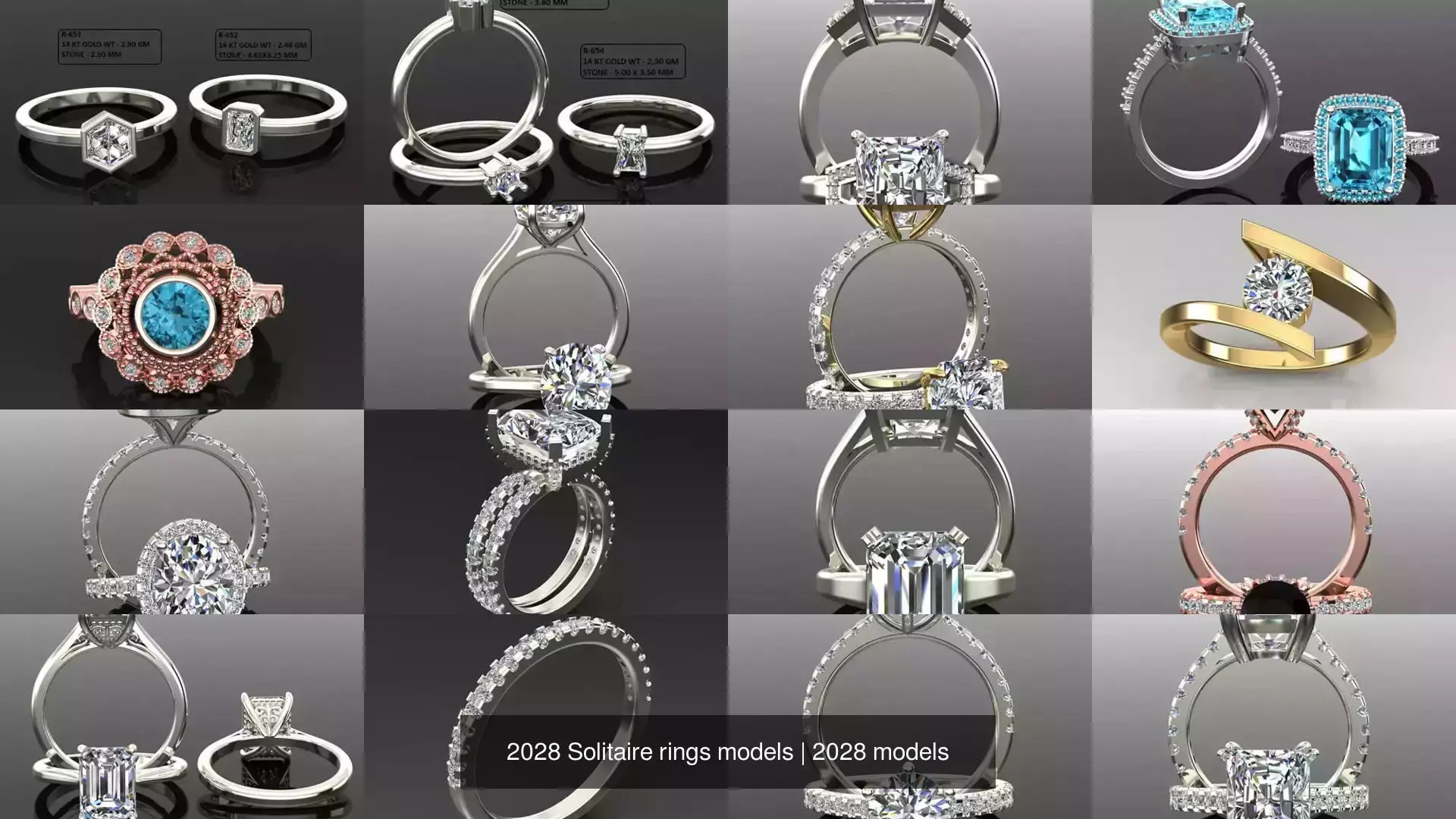 2028 Solitaire rings models 3D Model Collection_612