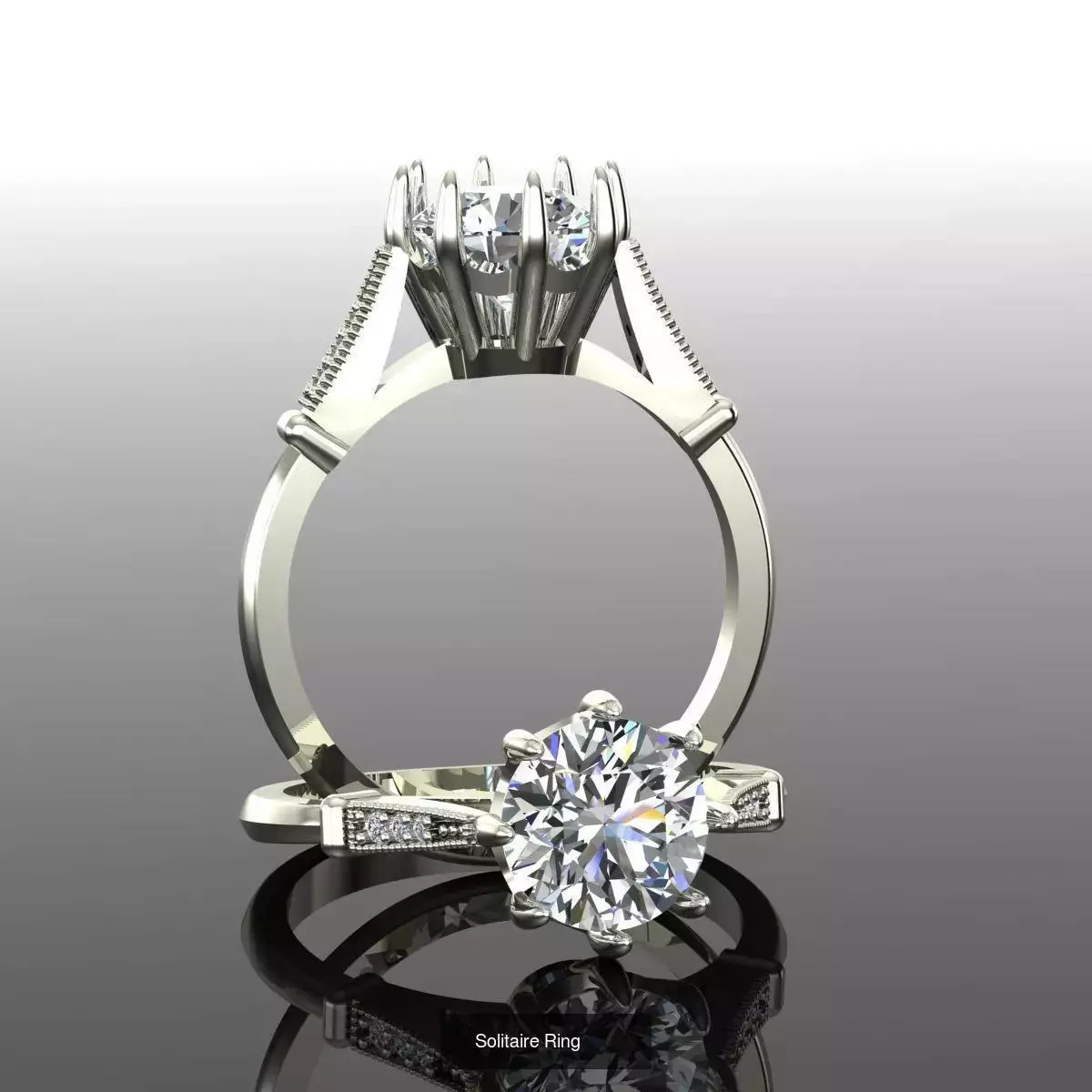 2028 Solitaire rings models 3D Model Collection_117