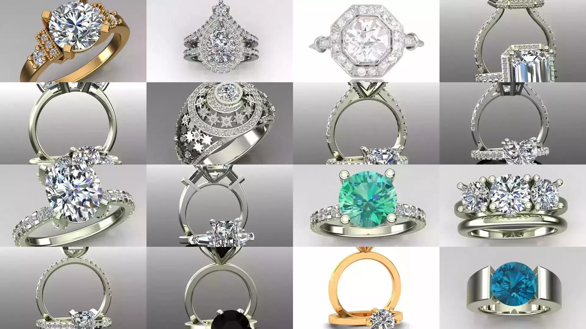 2028 Solitaire rings models 3D Model Collection_98