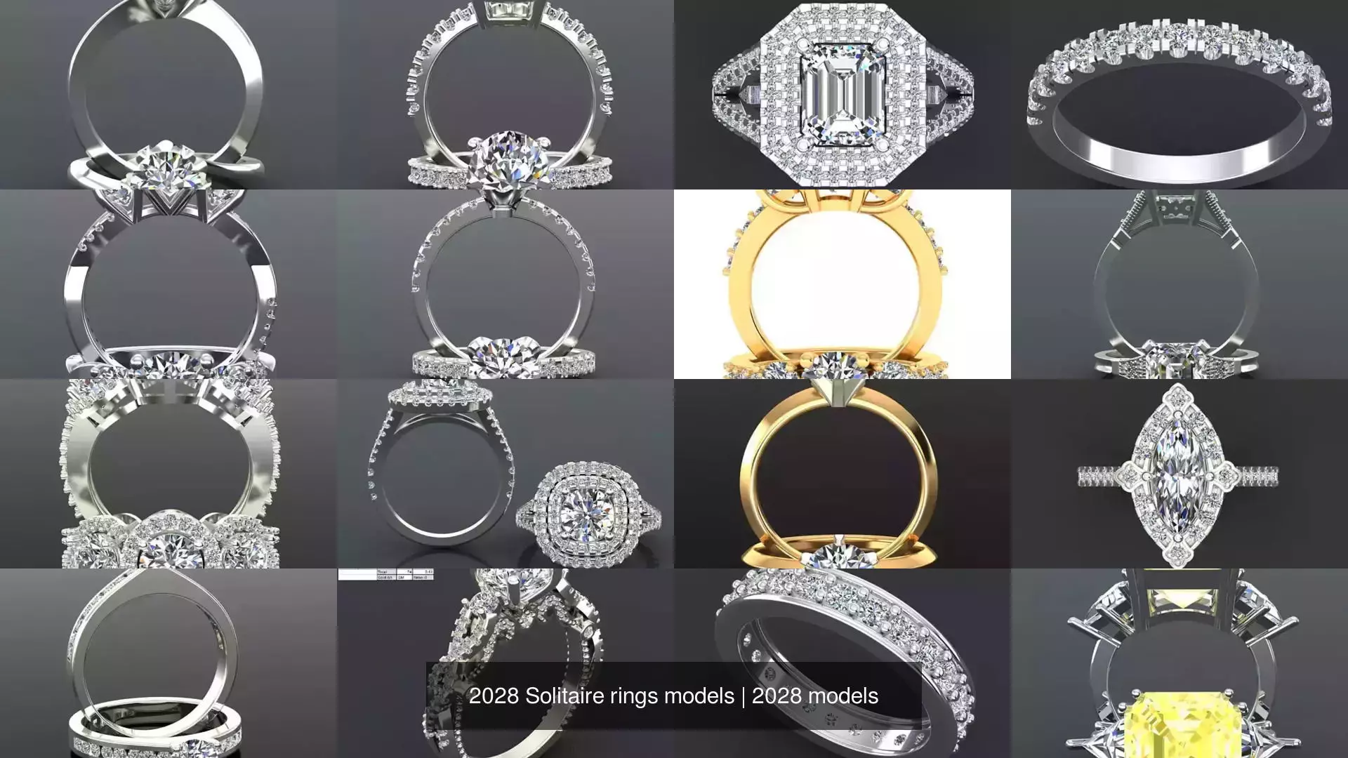 2028 Solitaire rings models 3D Model Collection_529