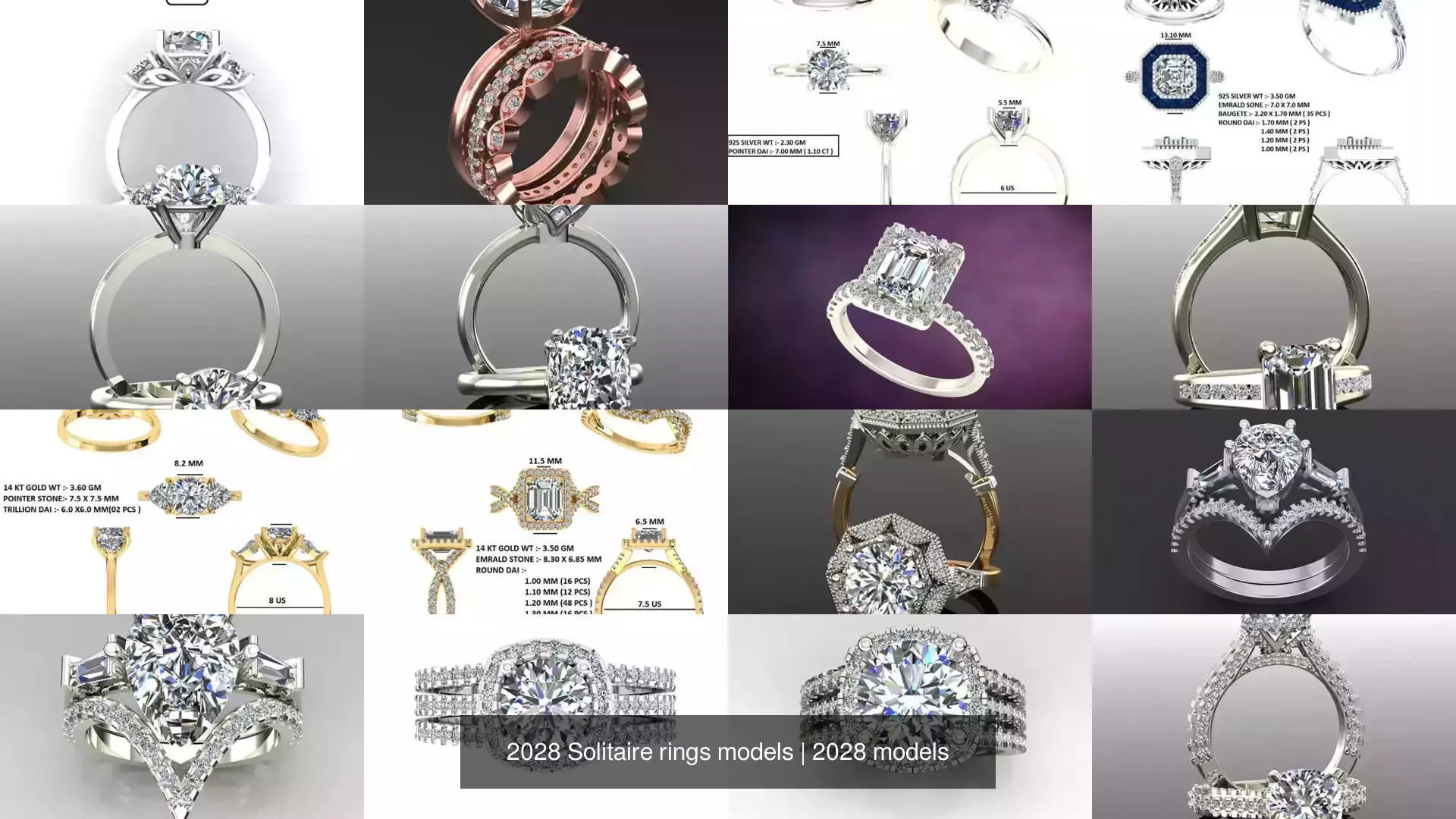 2028 Solitaire rings models 3D Model Collection_470
