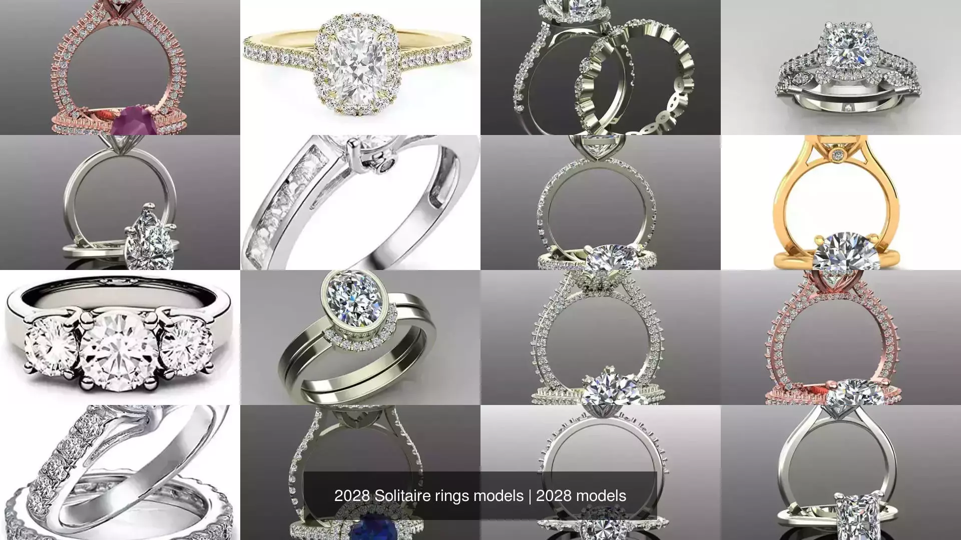 2028 Solitaire rings models 3D Model Collection_79