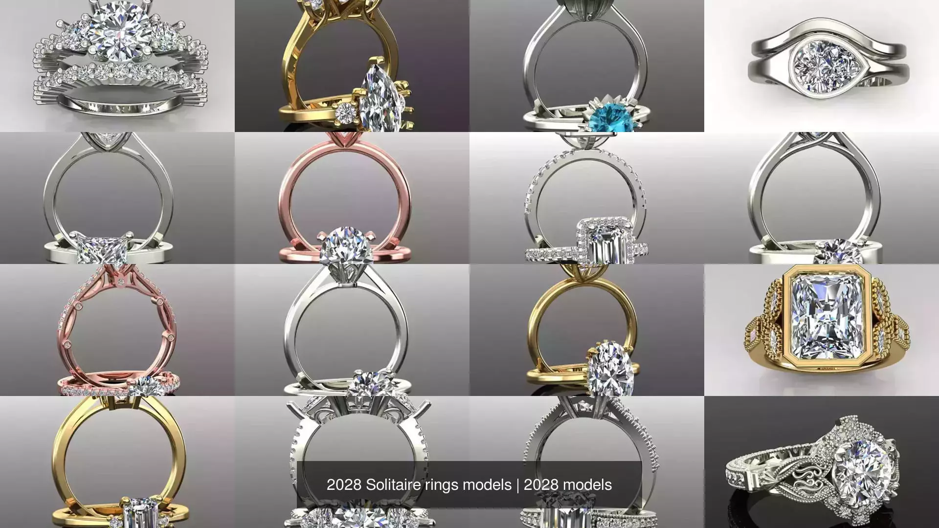 2028 Solitaire rings models 3D Model Collection_413