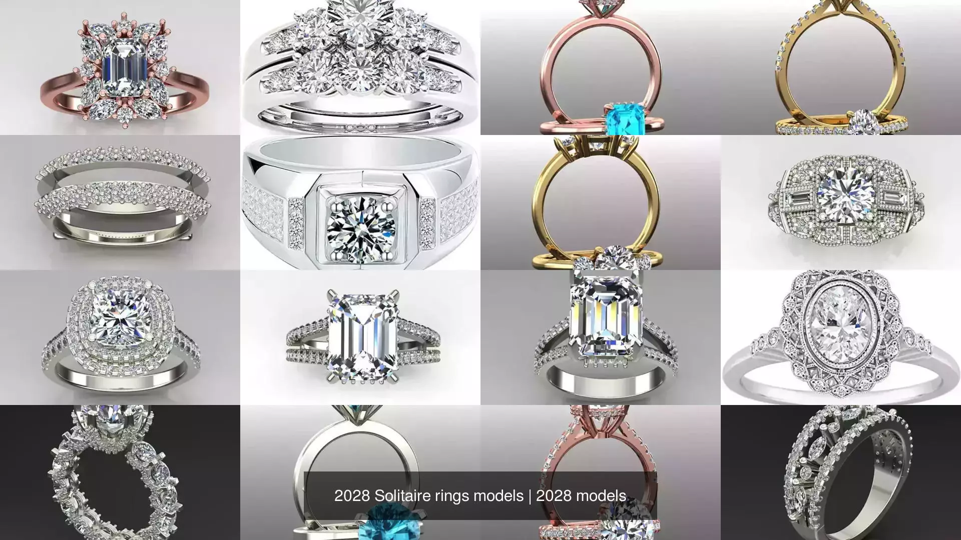 2028 Solitaire rings models 3D Model Collection_26