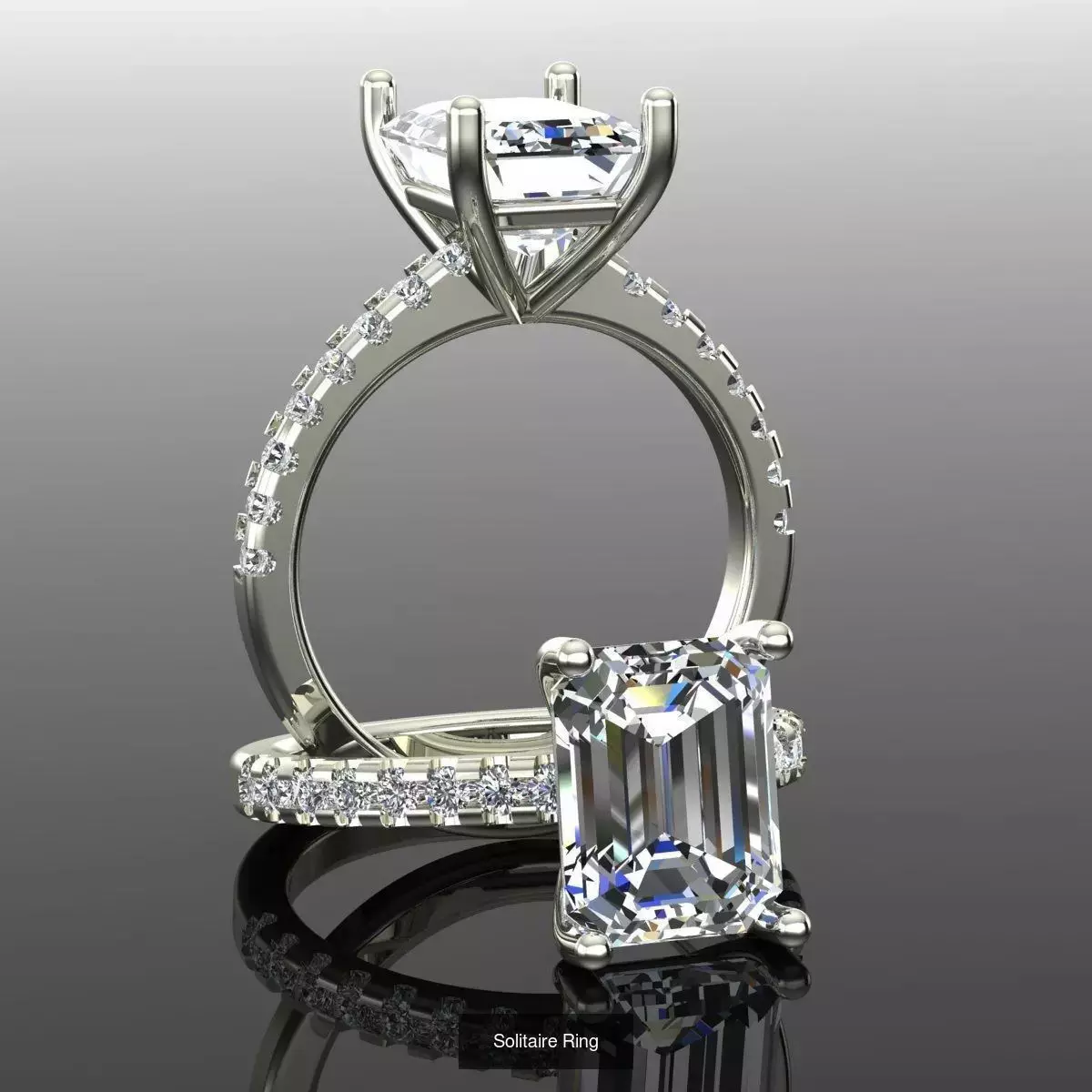 2028 Solitaire rings models 3D Model Collection_37