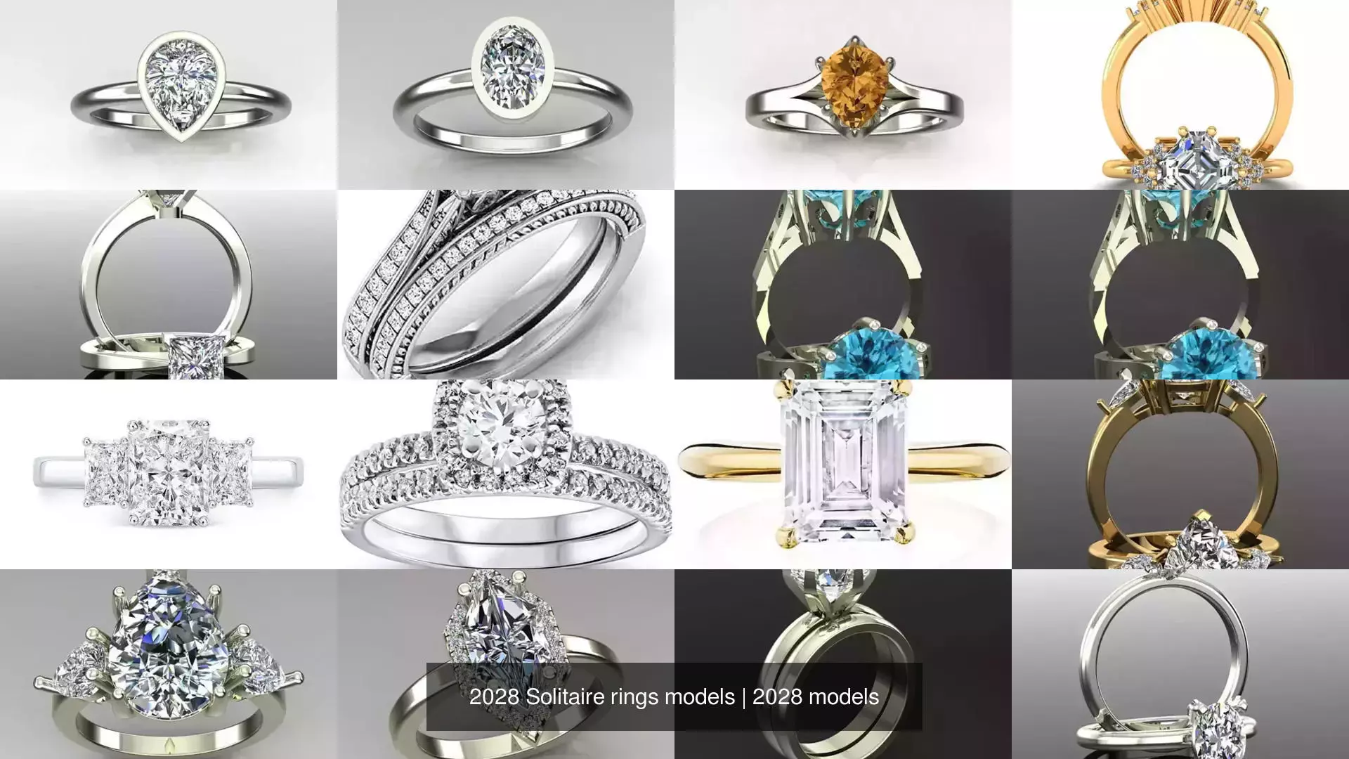 2028 Solitaire rings models 3D Model Collection_76