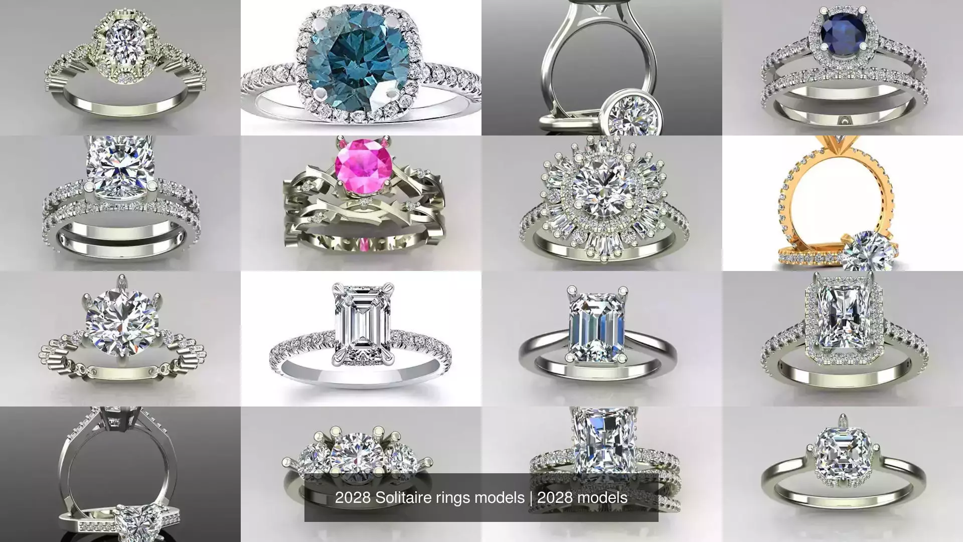2028 Solitaire rings models 3D Model Collection_130
