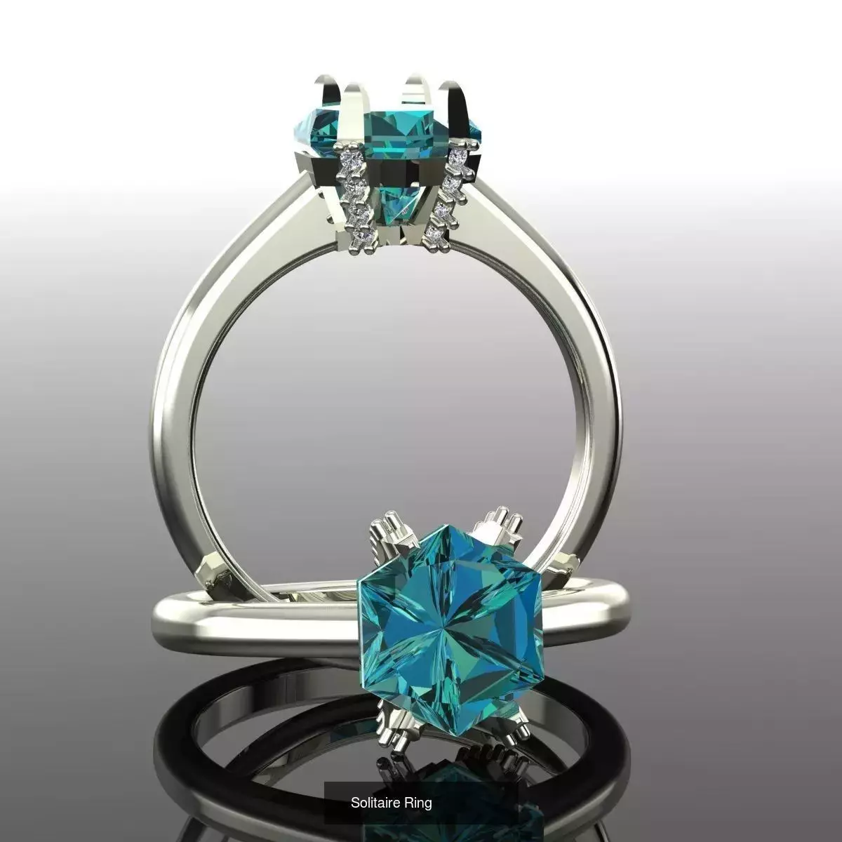 2028 Solitaire rings models 3D Model Collection_142