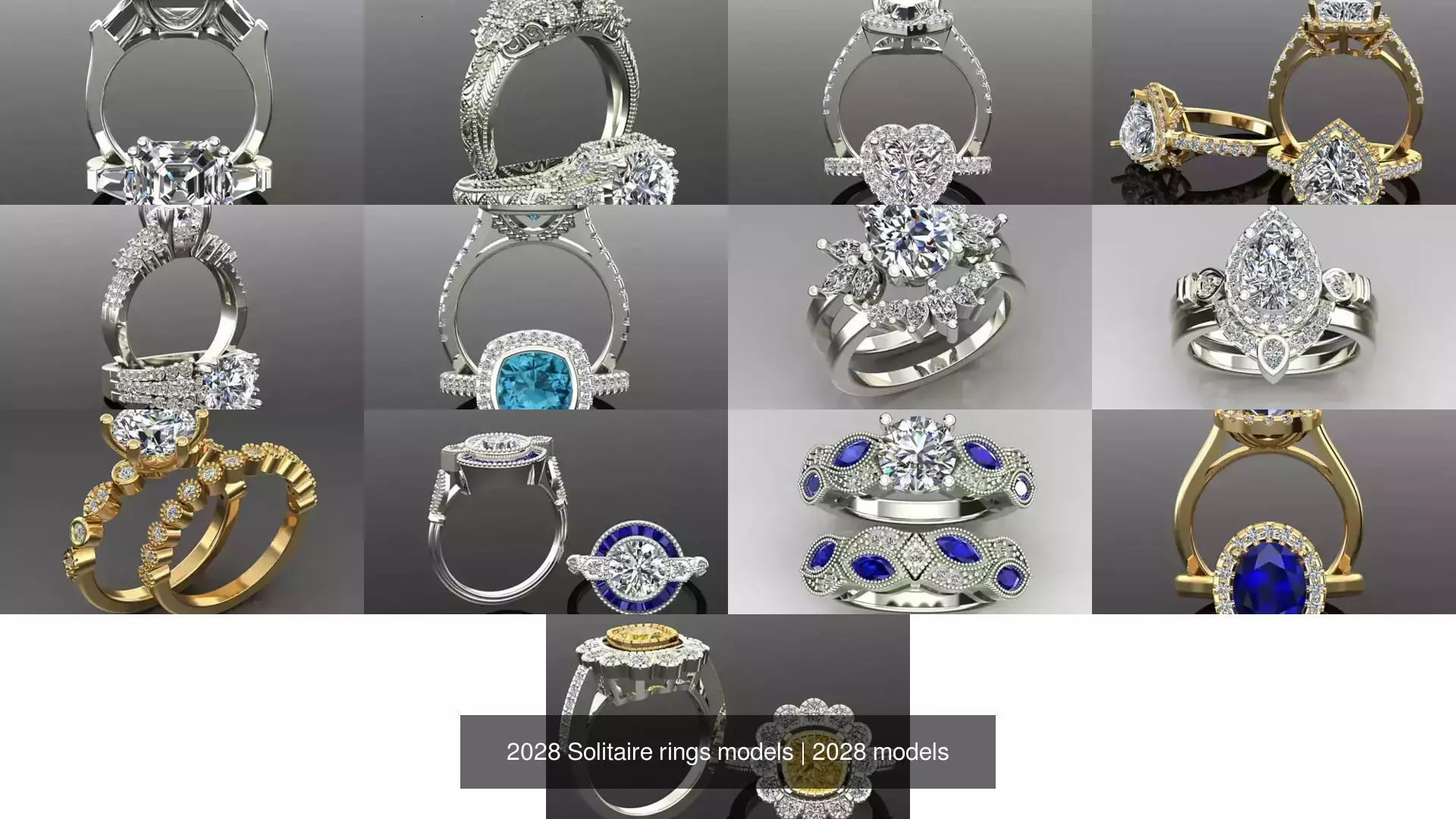 2028 Solitaire rings models 3D Model Collection_289