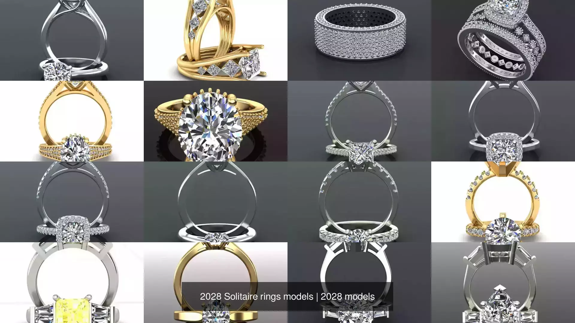 2028 Solitaire rings models 3D Model Collection_502