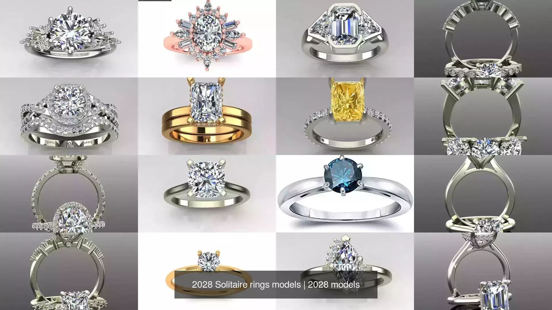 2028 Solitaire rings models 3D Model Collection_139