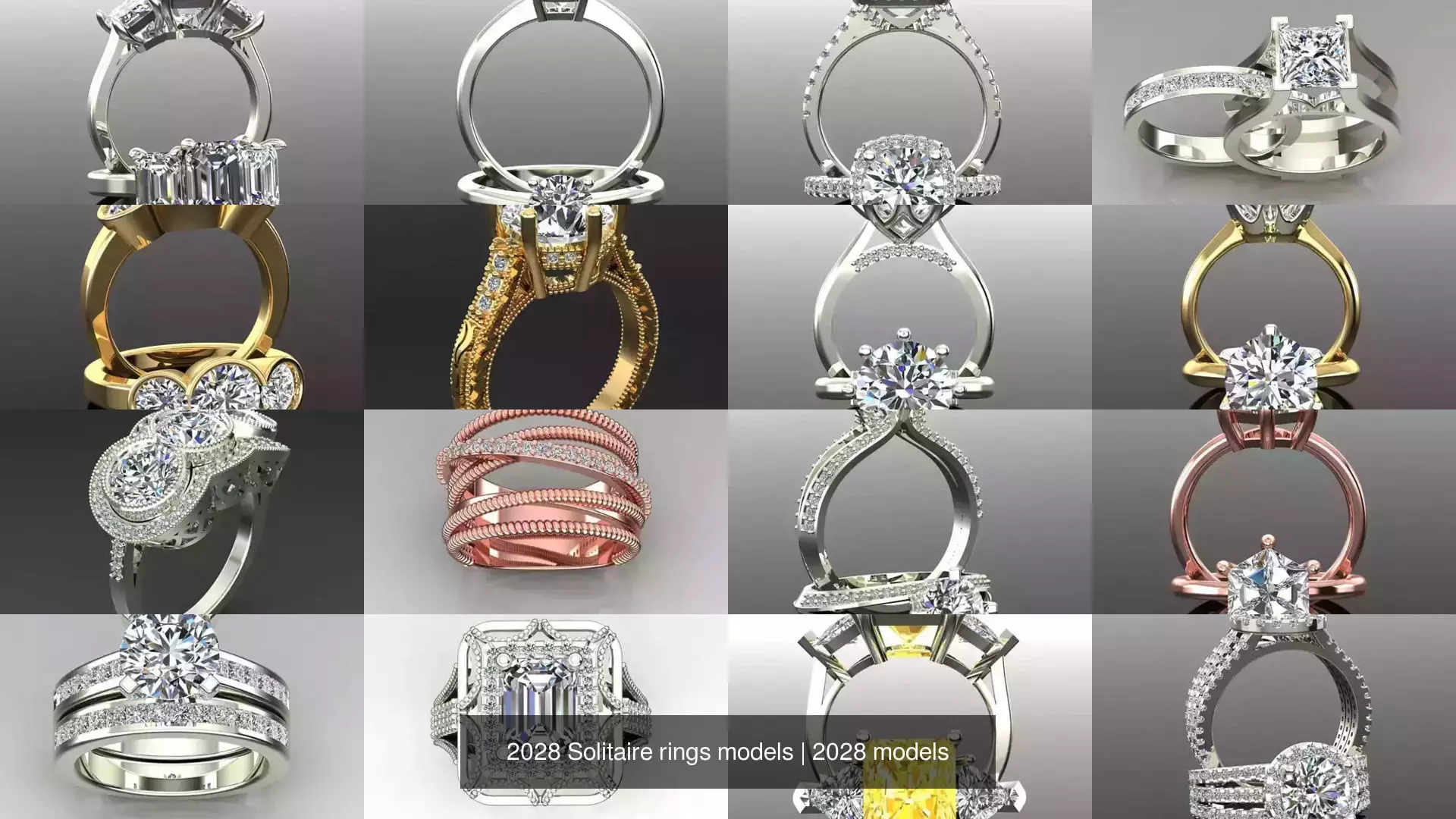 2028 Solitaire rings models 3D Model Collection_312