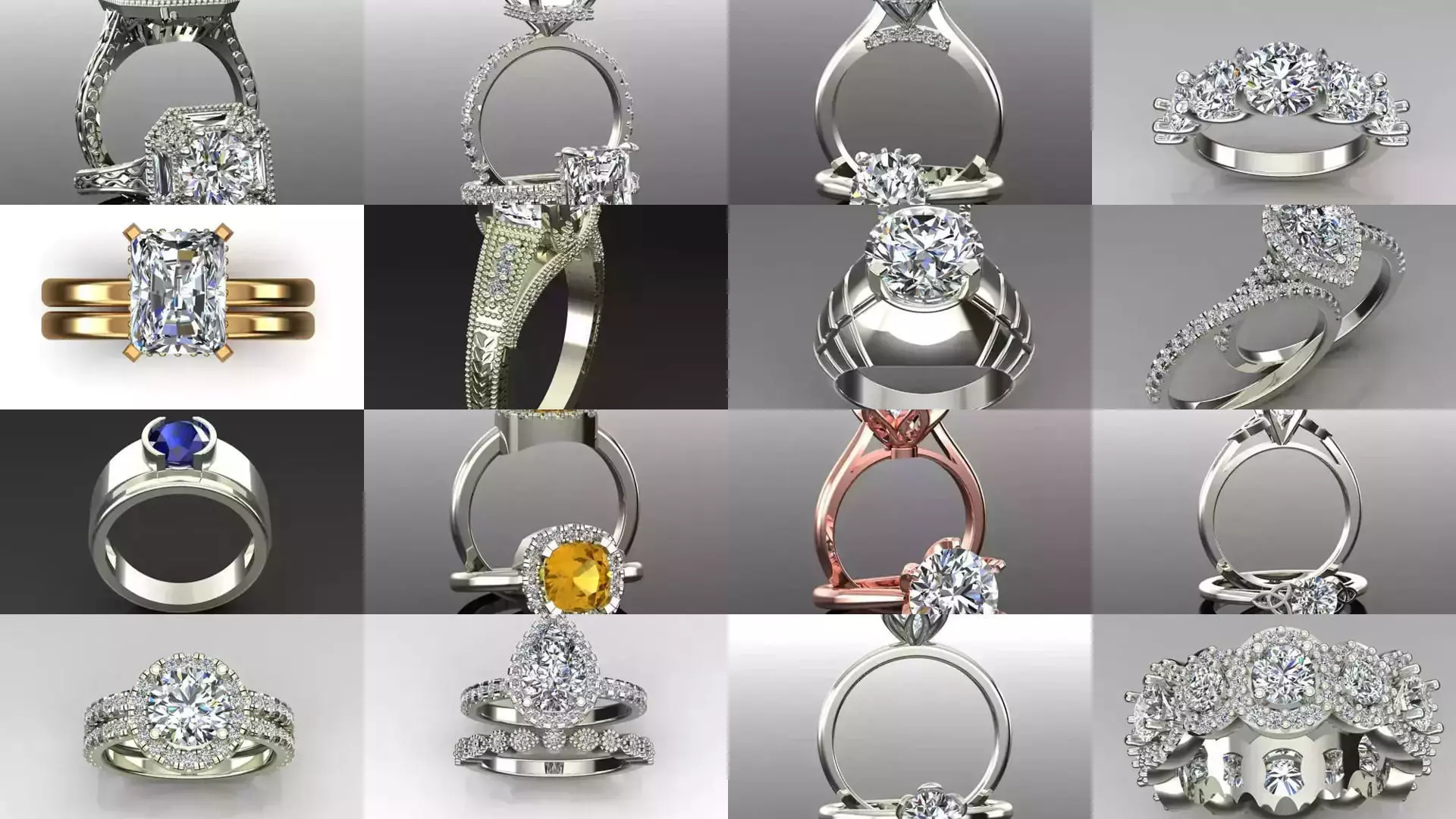 2028 Solitaire rings models 3D Model Collection_113