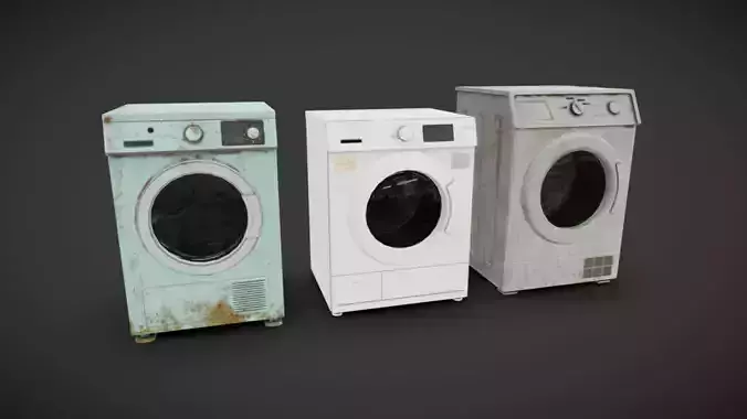 Washer Dryers Pack Low-poly 3D model